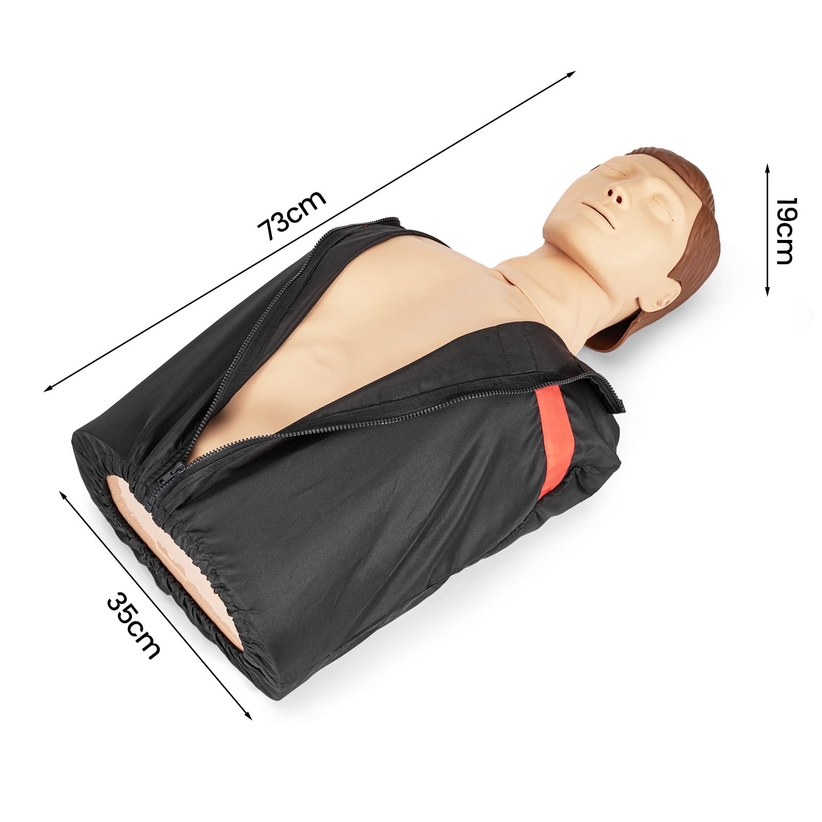 CPR Puppe Erwachsene Halbkörper Reanimationspuppe Herz-Lungen-Wiederbelebung Trainingsmodell Erste Hilfe Übungspuppe für Beatmung und Herzdruckmassage 73 x 35 x 19 cm