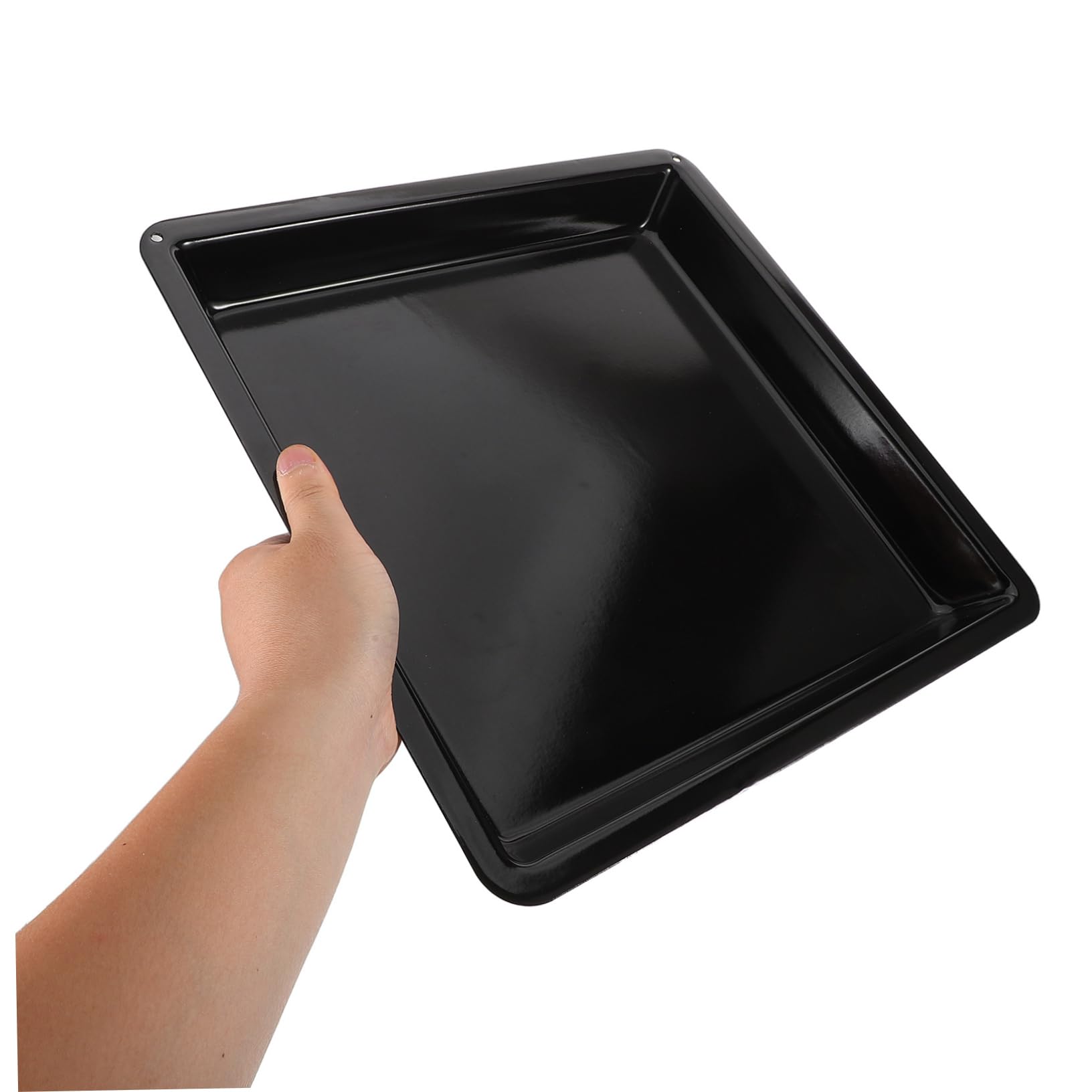 NOLITOY Backblech Schwarzem Emaille Profiqualität Antihaftbeschichtet 32,2x32,2x3,2cm Gastronomie Backform für Backofen Große Bratform Langlebig