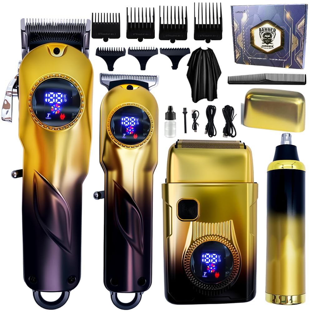 Professional Men's Hair Clippers, Trimmer Kit with LED Display