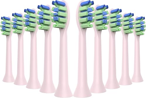 Miniatura 8 de Toolsy 10 cabezales de repuesto compatibles con cepillo de dientes eléctrico 7am2m AM101AM105, 10 unidades (blanco)