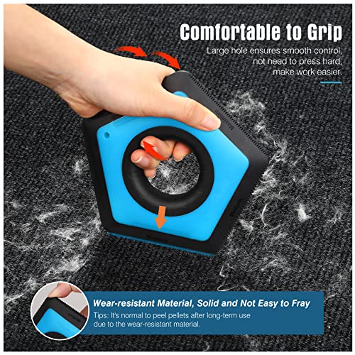 Image of VavoPaw Pet Fur Removal Brush - Blue, Multifunctional for Car Interior, Couch, Carpet, Furniture, Lint, Sofa