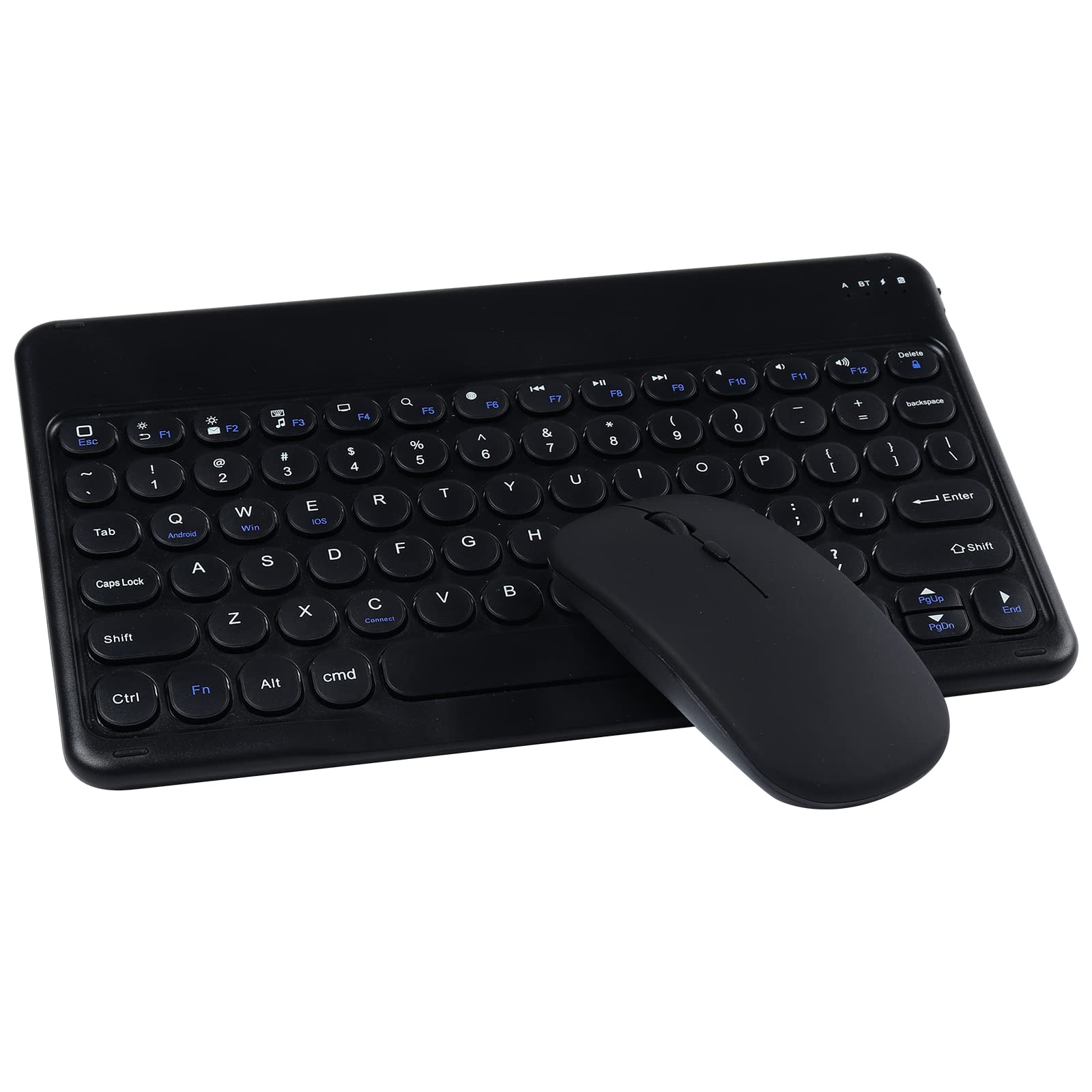 ipad キーボード マウス bluetooth タブレット用キーボード マウス付き 充電式 薄型 軽量 小型 US配列 windows/iOS/Android対応 (ブラック)