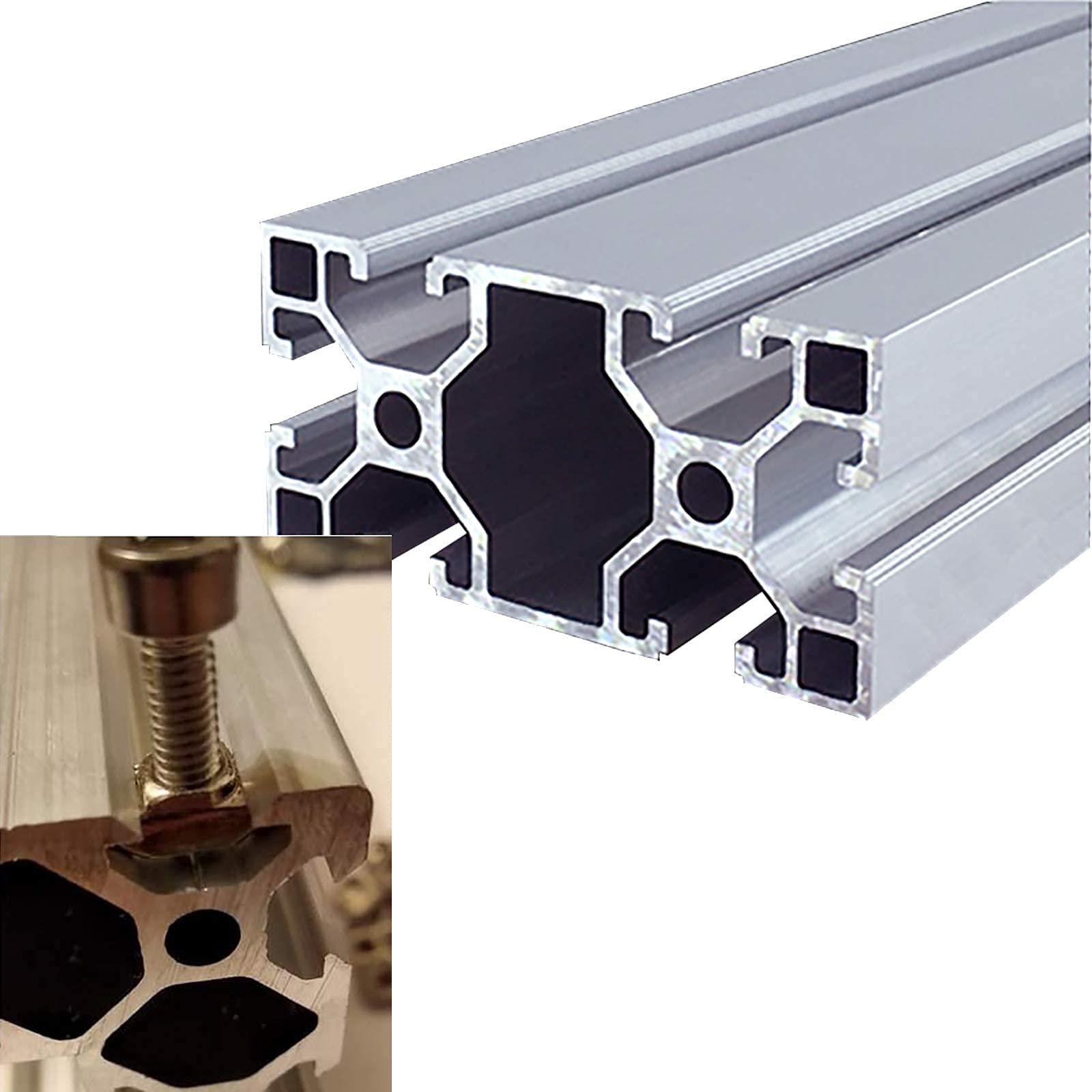 184 Pezzi T Dadi a T M3 M4 M5 T-Slot Dadi Assortiti Kit in Acciaio al Carbonio Nichelato con 4 Chiavi a brugola per 20 Serie Profilo in Alluminio