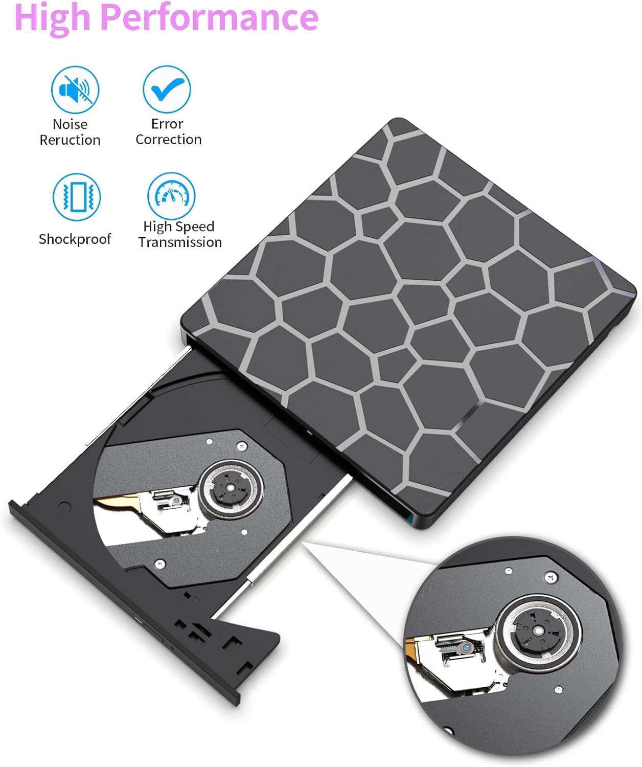 External CD DVD Drive,8 in 1 USB 3.0 and Type-C Disc Reader Writer Burner Player,Slim and Portable CD DVD +/-RW Optical Drive for PC Laptop Desktop MacBook Mac Windows Linux OS Apple (8 in 1) — view 6