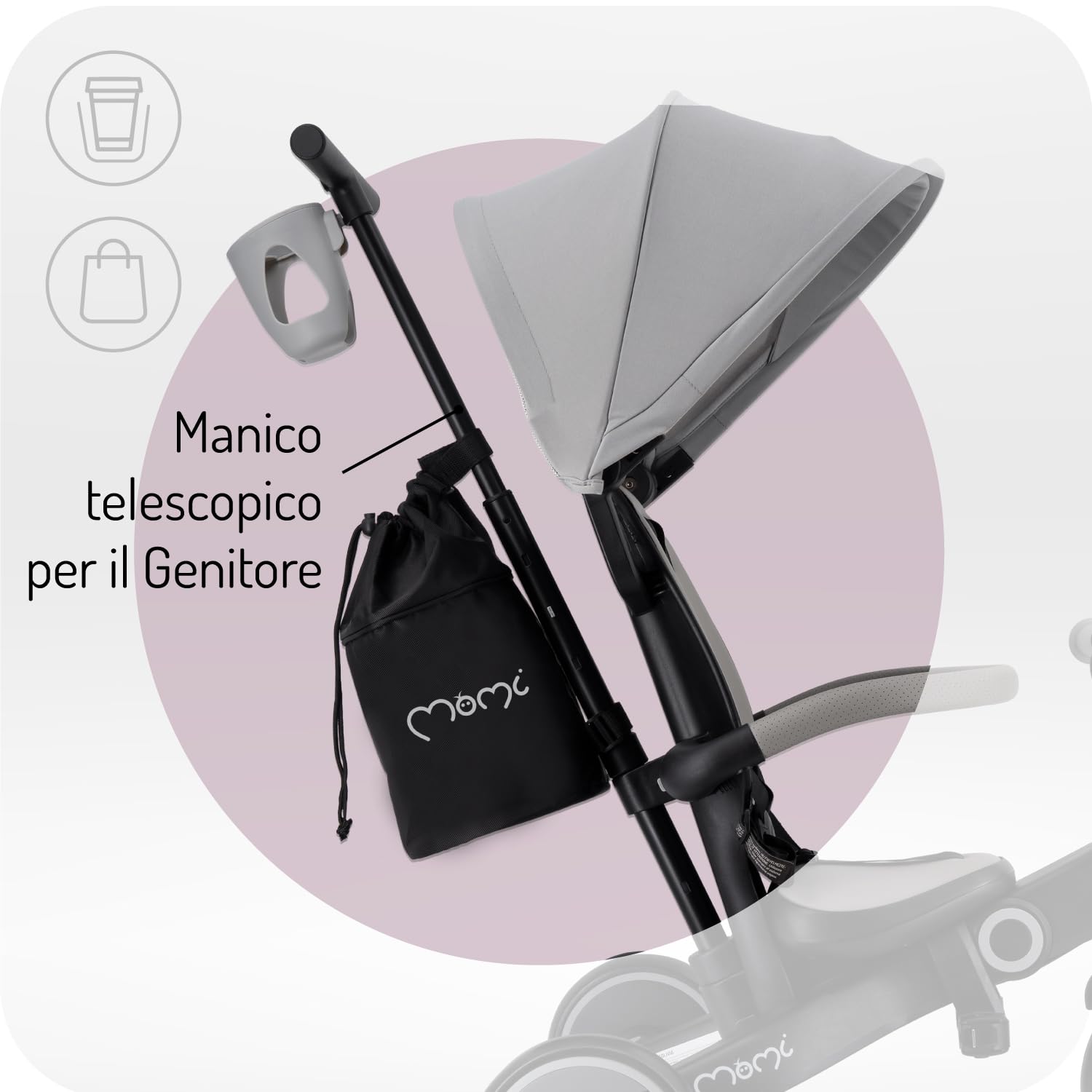 MoMi Solivia Triciclo Evolutivo 4 in 1 per Bambini da 12 mesi, fino a 25 kg