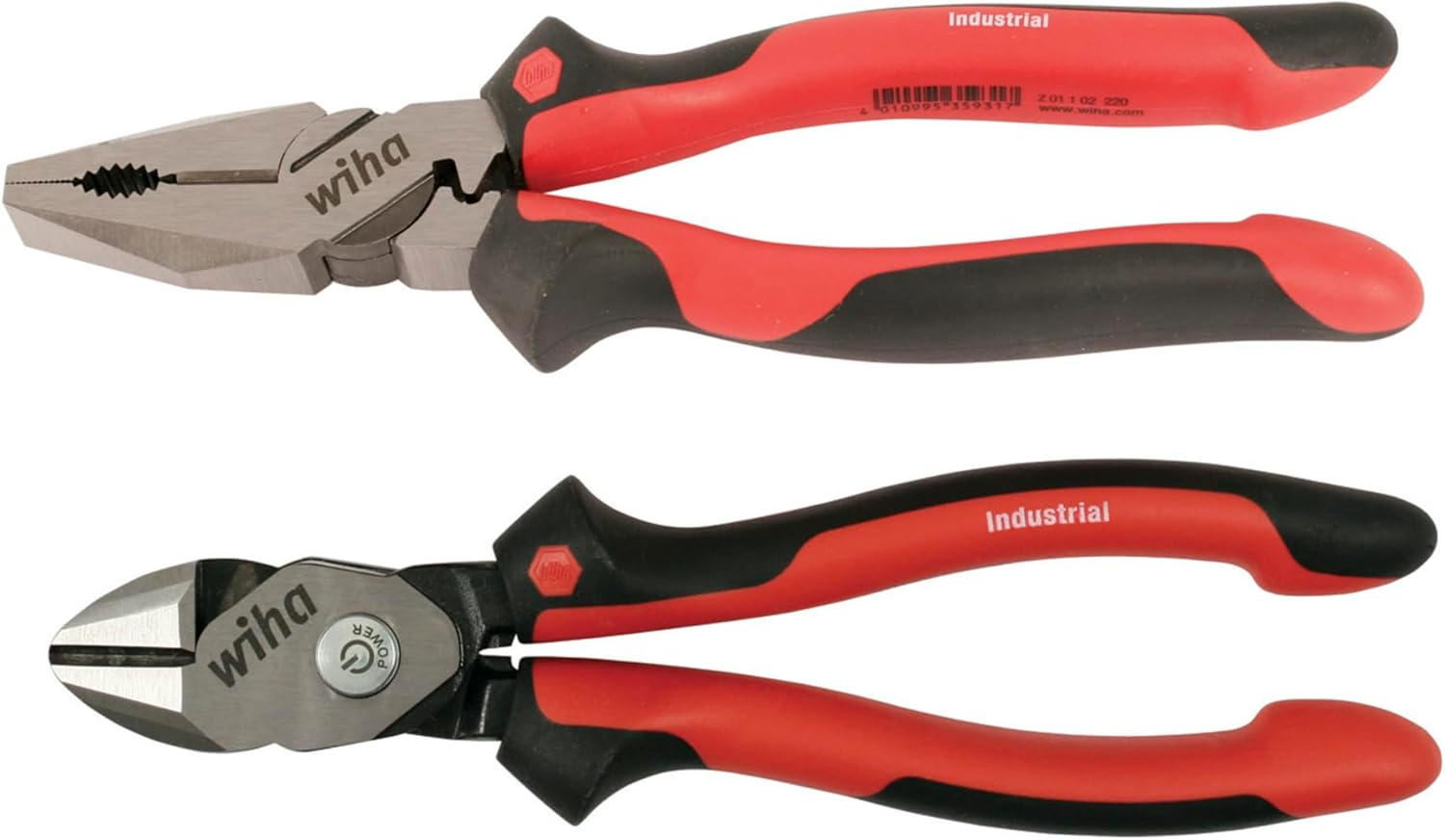 Wiha 30941 2 Piece Industrial SoftGrip Pliers and Cutters Set
