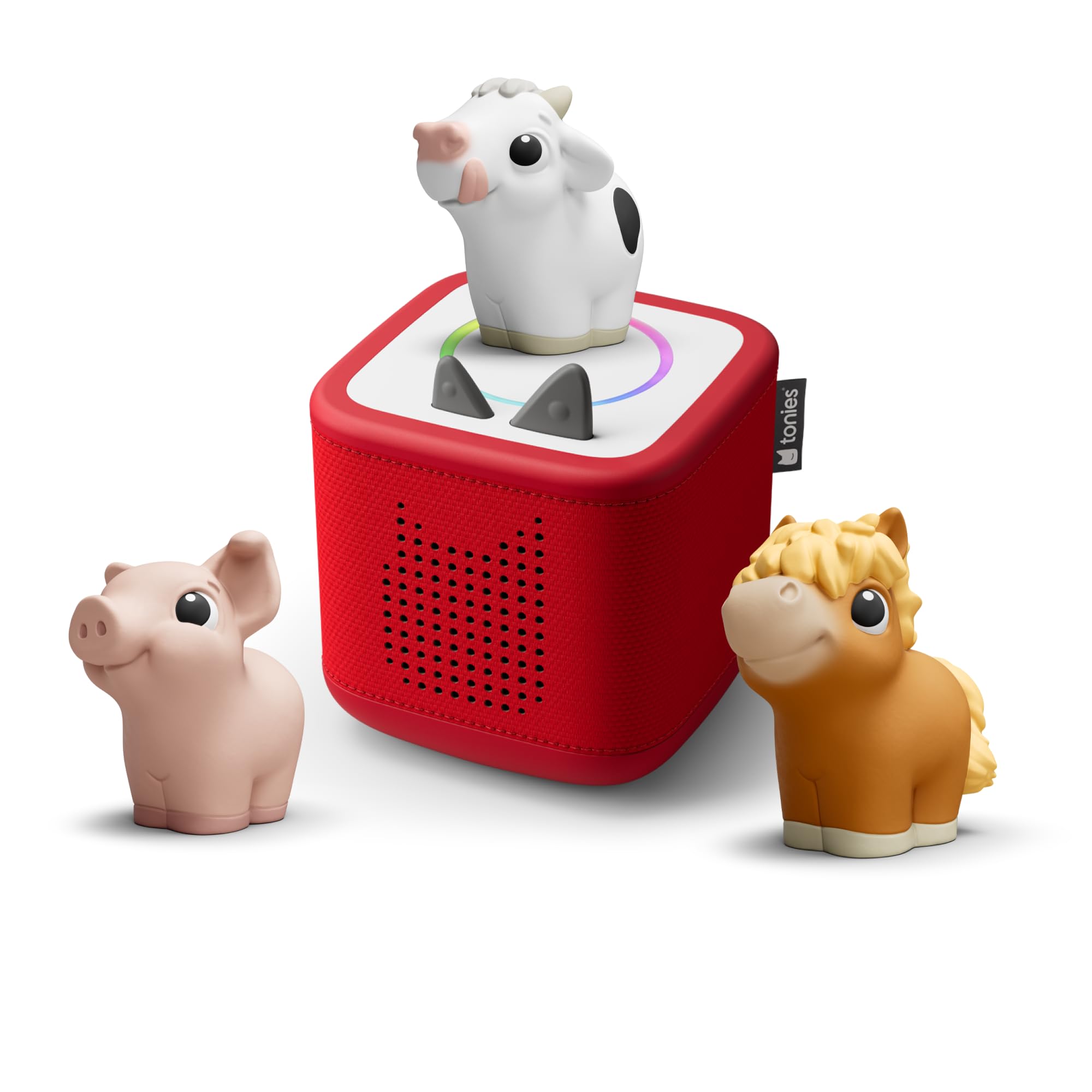 tonies Toniebox 2 Bundle Including My First Farm Set, Red, Audio Player for Audio Books, Songs, Fall Asleep and Tonieplay for Children