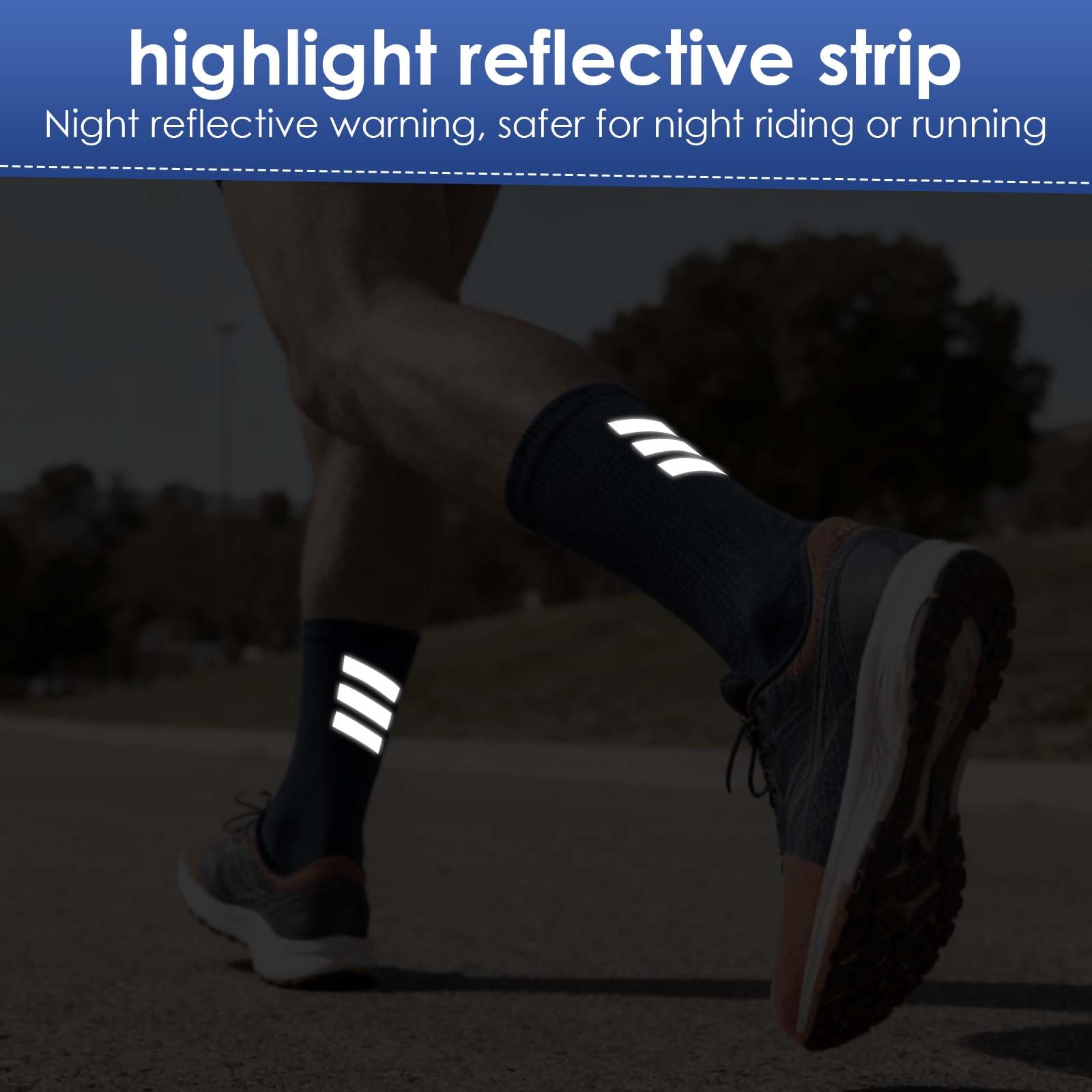 Chaussettes de Compression pour Hommes 40-44, Chaussettes Cyclisme Respirantes, Chaussettes Techniques Sport Longues Sans Coutures
