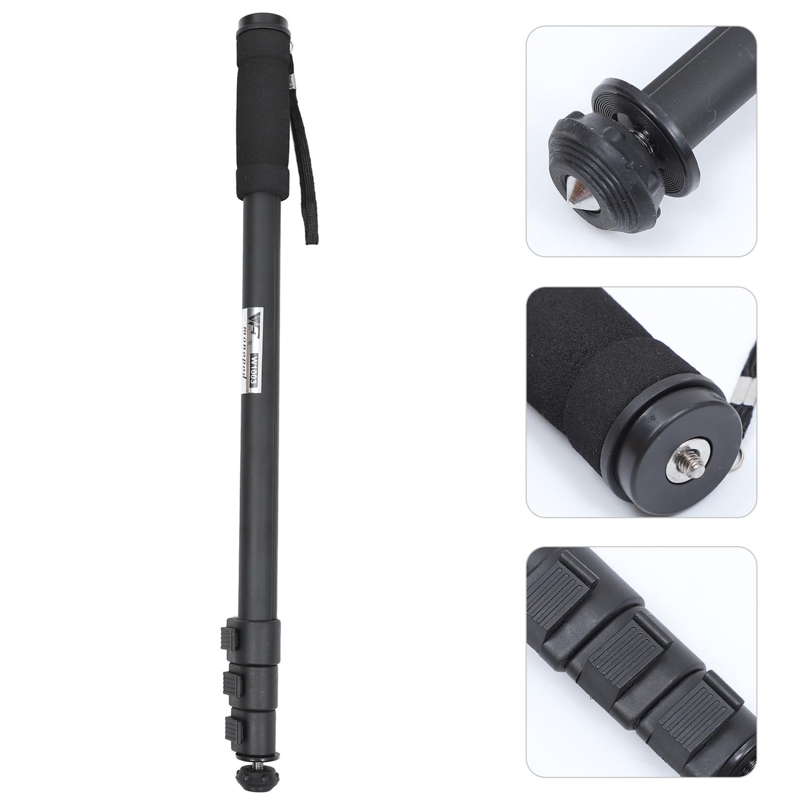 Monopié Extensible para Cámaras Digitales, Monopié Compacto de Aleación de Aluminio, Negro, Ligero, Carga Máxima 3kg para Cámara