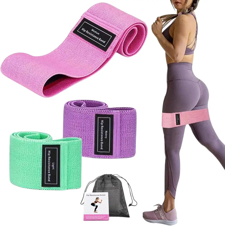 Kit 3 Faixa Elastica Hip Mini Band Treino Exercicio Academia Yoga Alongamento intensidades Leve Média e Forte