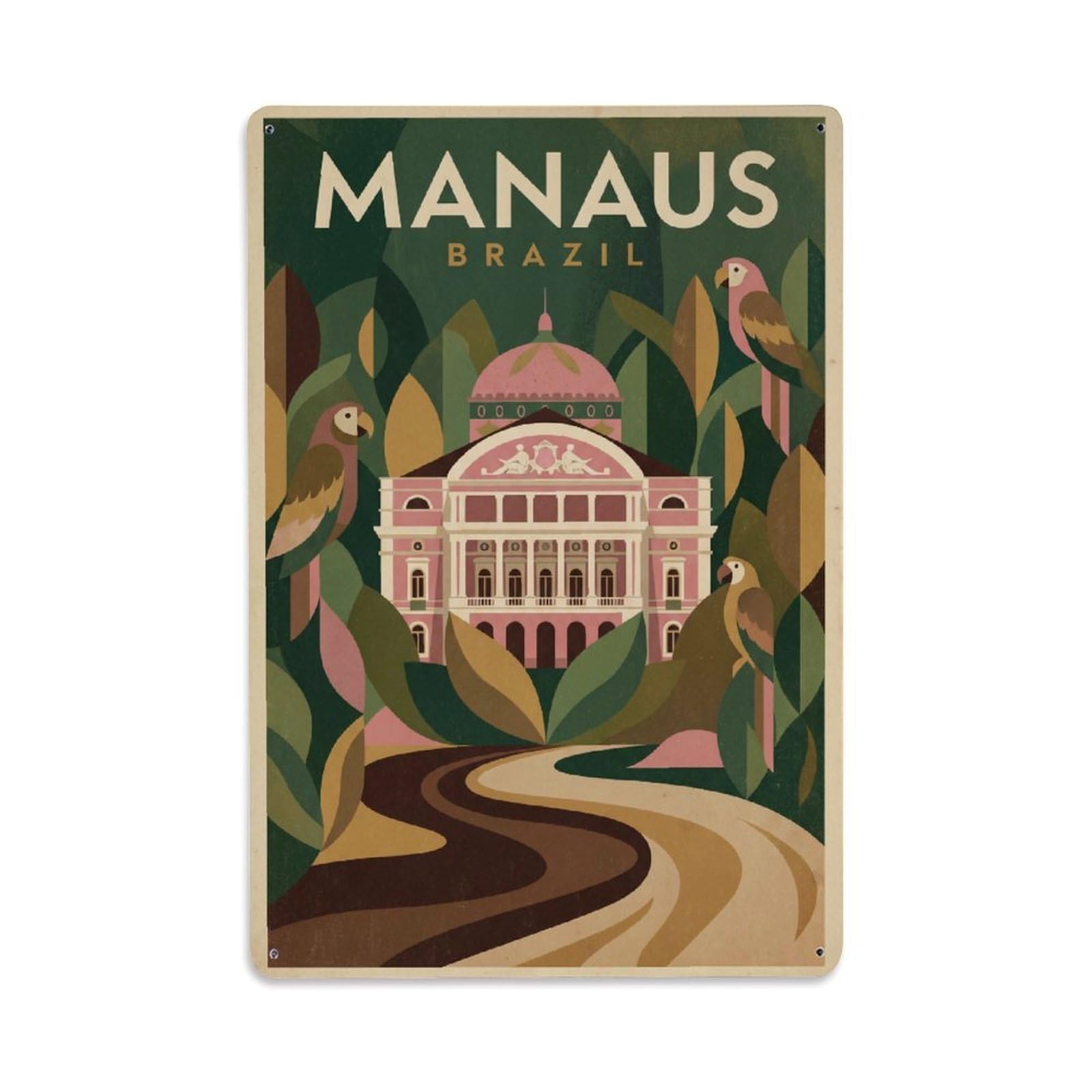 Brazil Manaus Travel Retro Metal Tin Sign