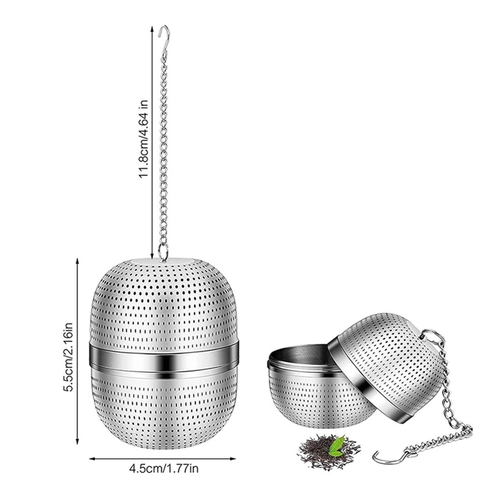 Colador de té, infusor de té de acero inoxidable, colador de té de malla de bolas, para té, especias y la mayoría de tazas y teteras