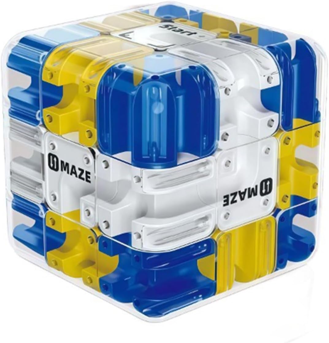 1PC 3D Maze Ball Cube Puzzle - Rolling Ball Mind Teaser Brain Training Game with Color-Match, Stress Relief Sensory Puzzle for Home Office Travel Party Gathering