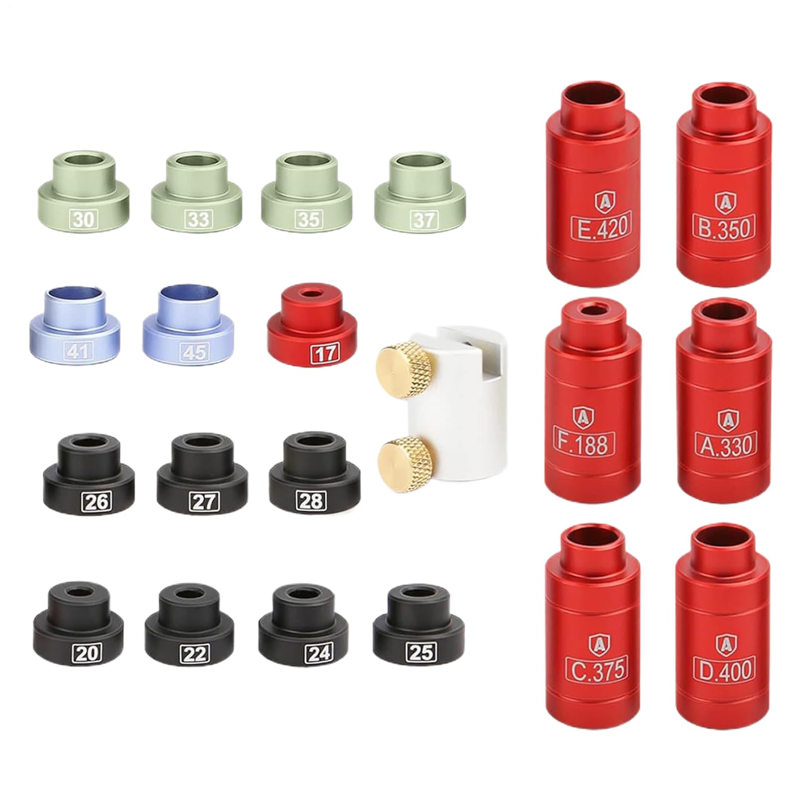 Kit comparatore di headspace per Ricarica di Munizioni - Set di indicatore di Ricarica di precisione, Strumenti di delle Munizioni con 14 Inserti e 6 boccole | Dispositivo di ricaricamento