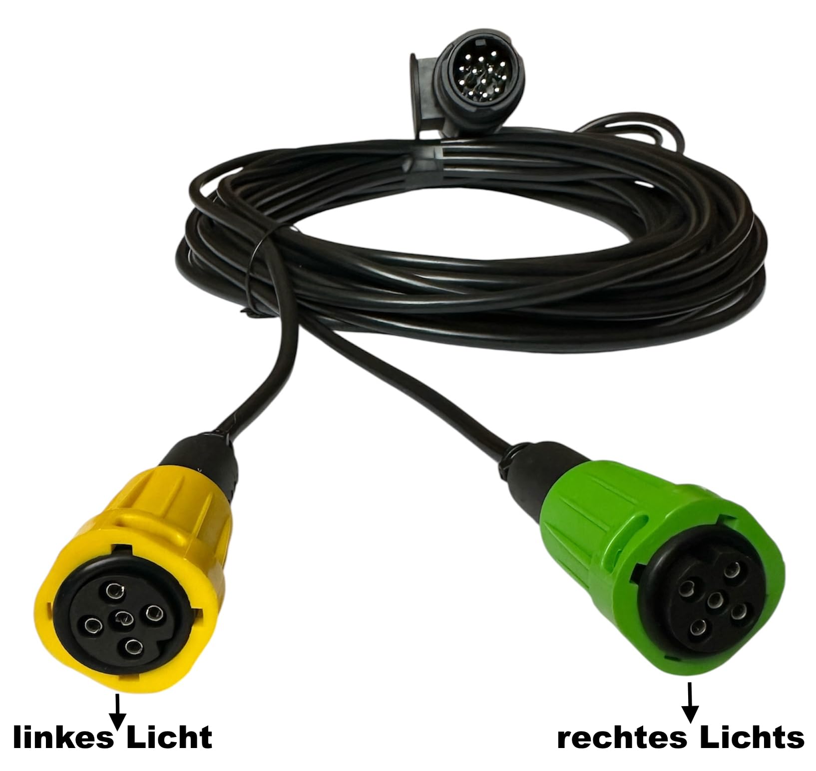 13-poliges Anhängerkabel 7m mit 2x 5-poligen Bajonett-Steckverbindern IP67 für Anhänger (7m Kabel)