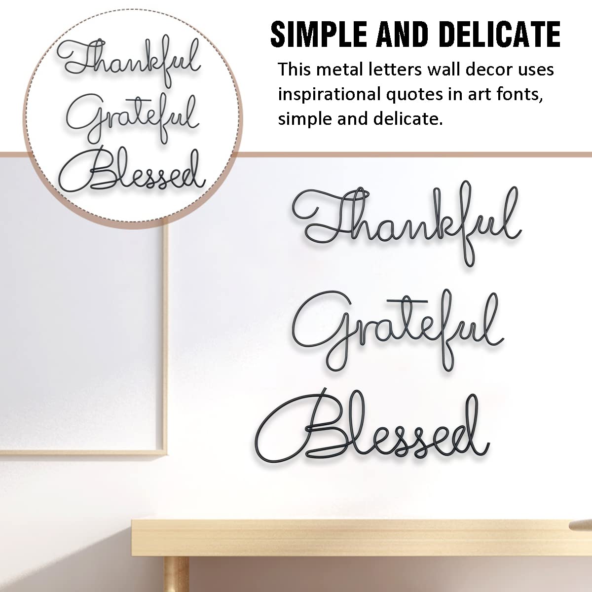 Farmhouse Blessed Sign Clip Art Thankful Grateful Blessed Metal Wall