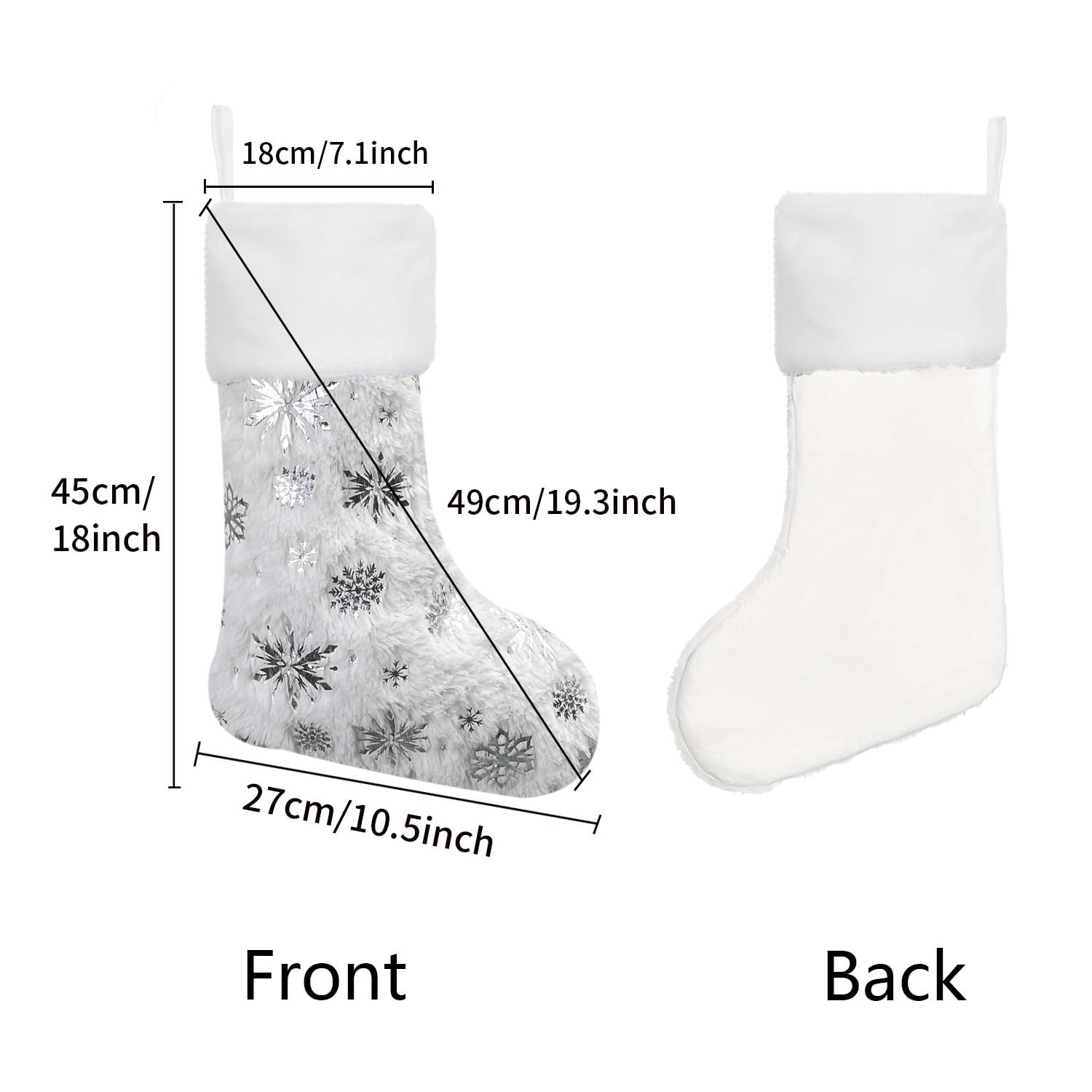 2024 New Nikolausstiefel mit Name 4er Set Weihnachtsstrumpf Nikolausstiefel zum Befüllen und Aufhängen Kamin Christmas Stocking Personalized Groß Deko Ideale Weihnachtsdekoration Weiß