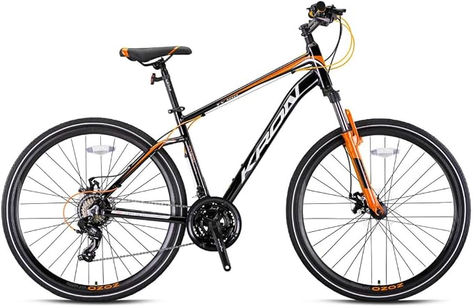 KRON TX 100-28 Jant Trekking Bisiklet - 20 Kadro- 21 Vites - M.DISC - Mavi-Turuncu/Siyah
