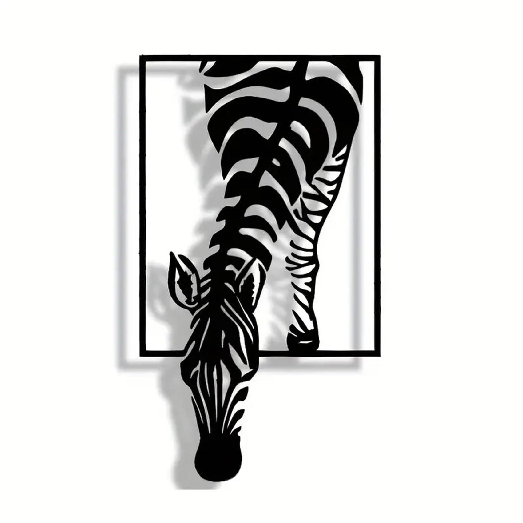 Decoración De Pared De Cebra En Metal 3D - 57 X 33 Cm, Negro, Para Sala, Dormitorio O Niños