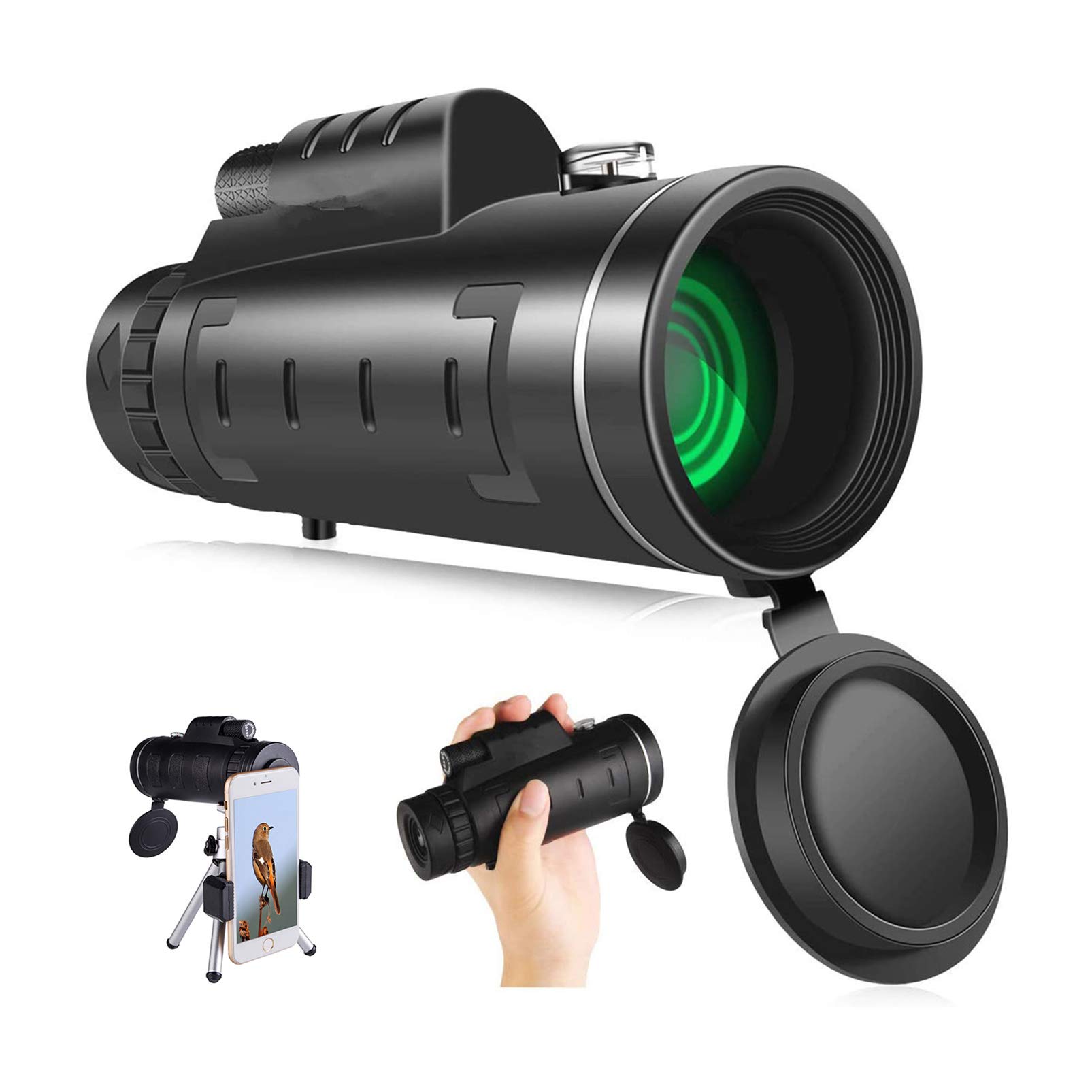 TOYOUNGUPHandheld Smartphone Monocular Telescope For Adults 40X60 High Definition Professional Portable Telescope For Mobile Phone With Clip And Tripod For Samsung Iphone Huawei