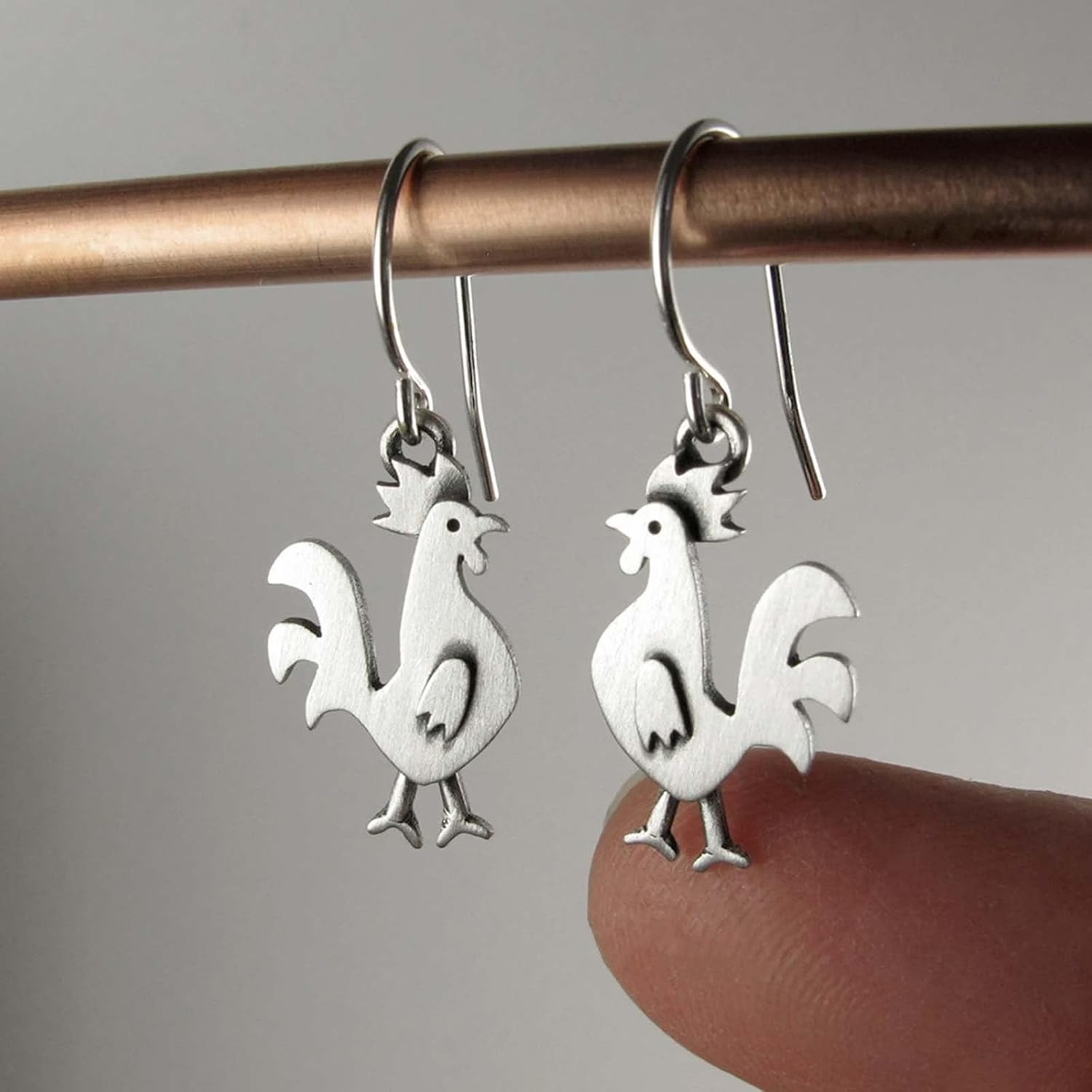 Chicken Earrings for Women Cute Silver Thanksgiving Earrings Funny Turkey Dangle Earring Thanksgiving Jewelry Outfits Accessories for Party Holiday Outfits Trendy Jewelry Gifts - Image 3