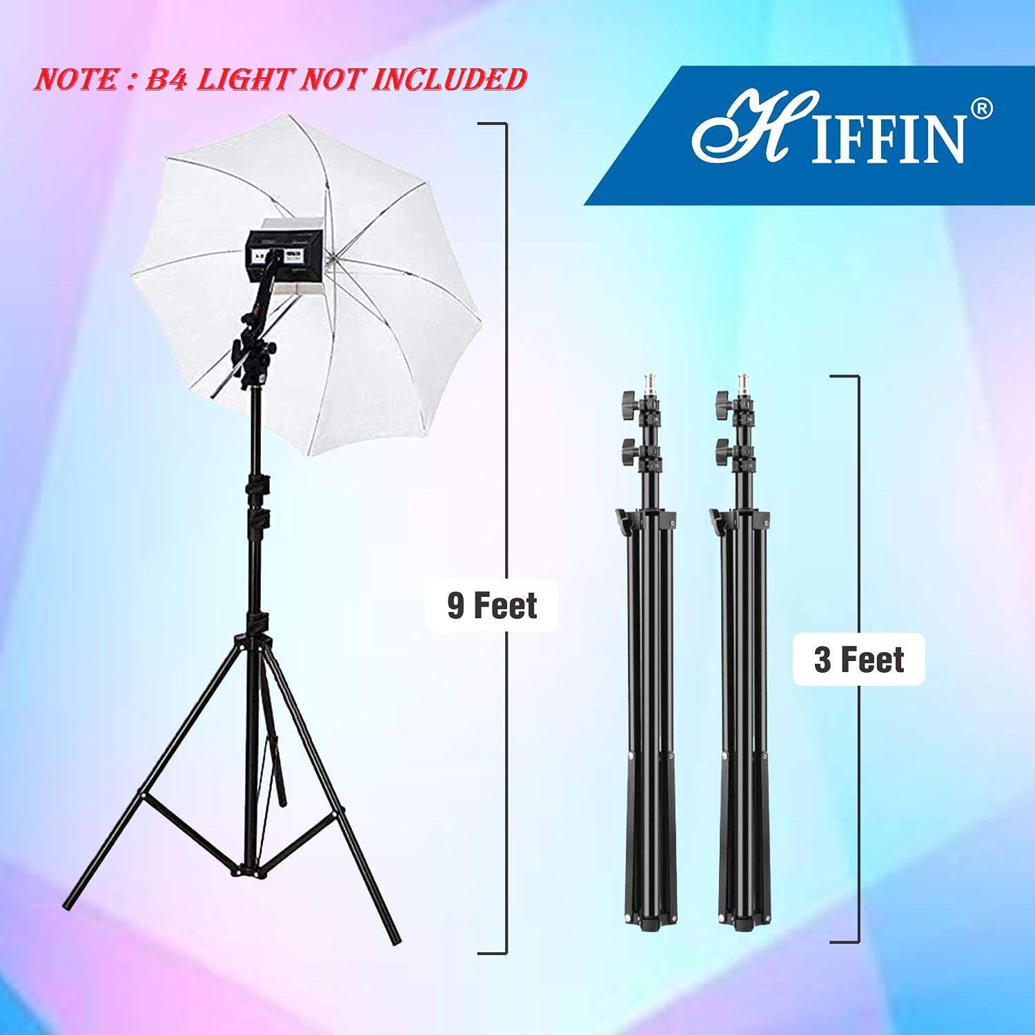 HIFFIN Studio Home 33 Umbrella Stand Setup with Sungun Adapter | 9ft Stand | Umbrella | Bag for kit Mark I 2