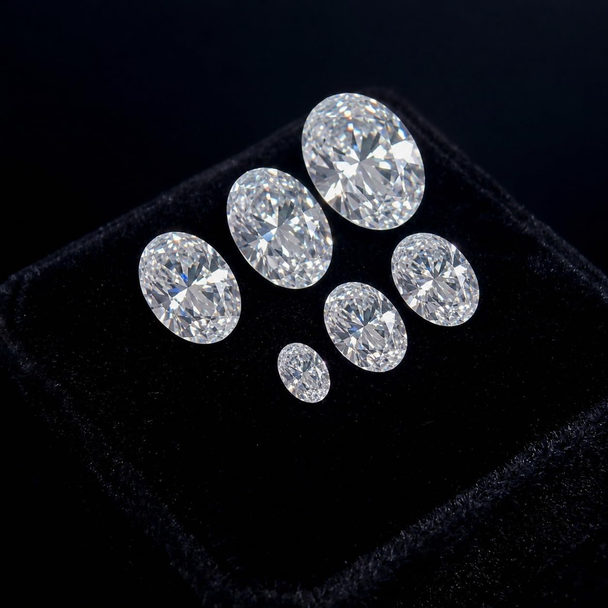 2 PCS 0.5 Carat Oval Cut Moissanite Loose Stone Lab Grown Diamond D Color GRA