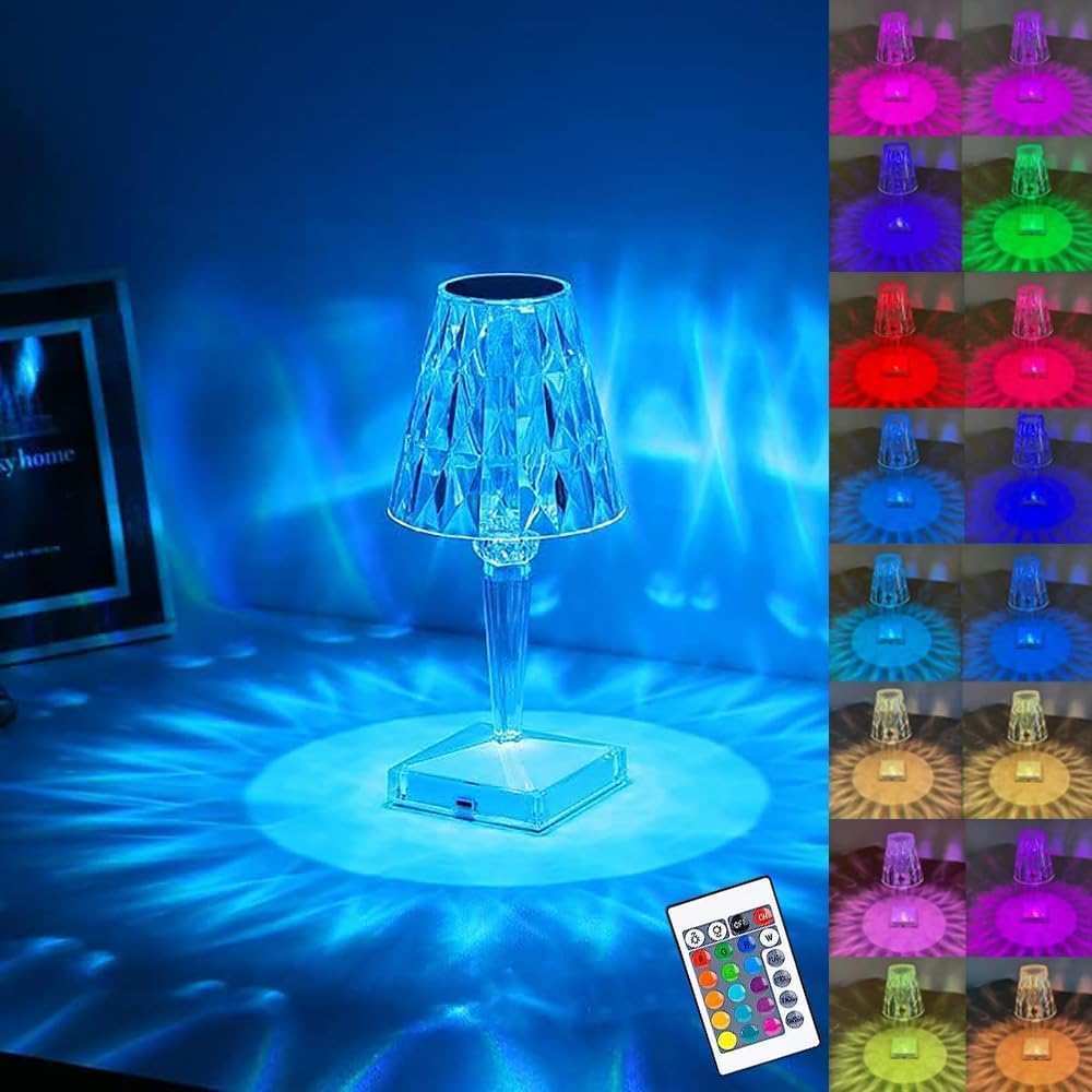QUIRKMALL LED Lights for Home Decoration (Crystal Lamp Shade (16 Color) (Remote & Touch))
