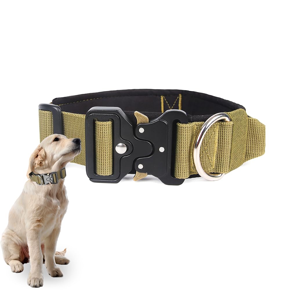 Outdoor Adventure Tactical Dog Collar, Police Use Heavy-Duty Nylon with Stainless Steel Buckle