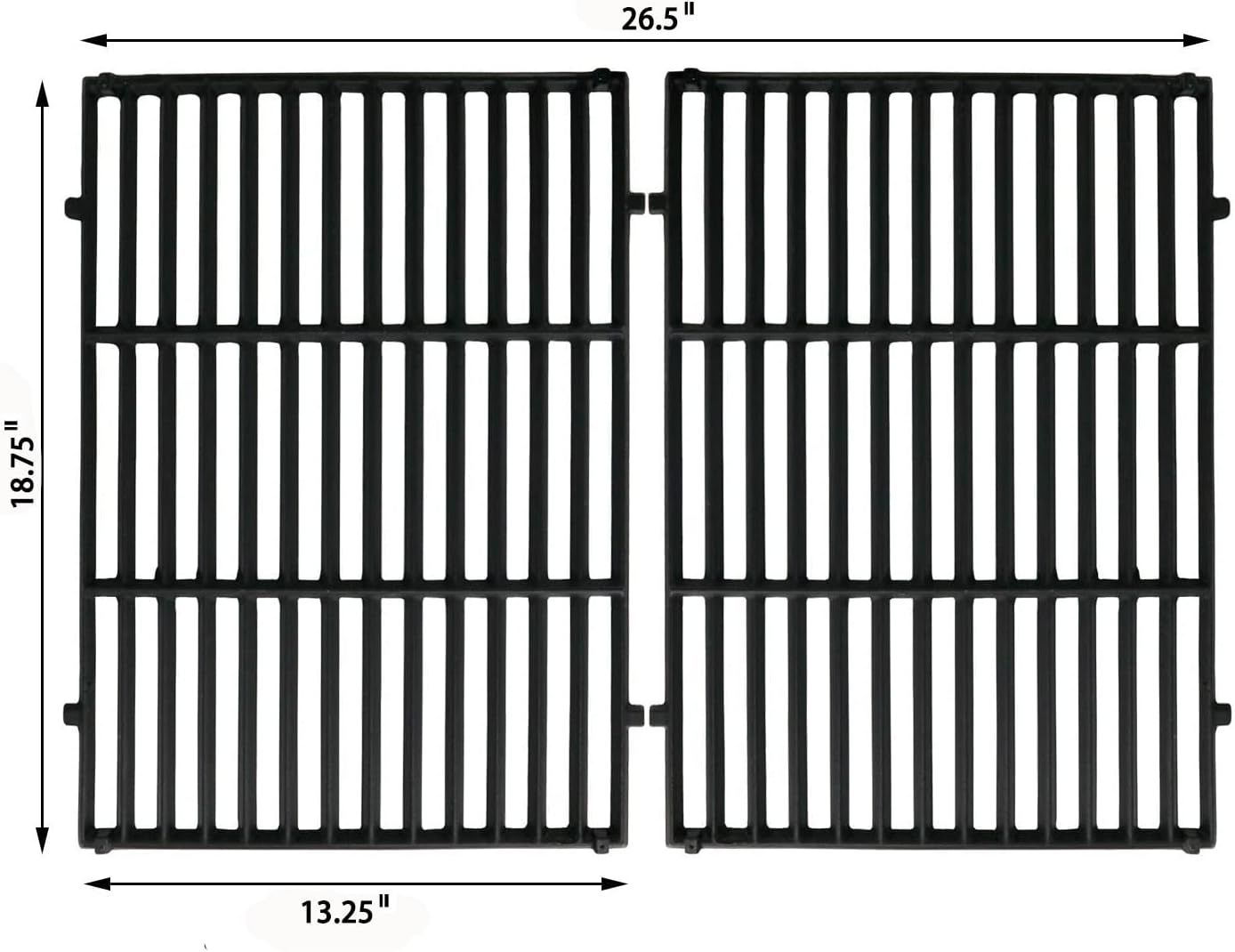 QuliMetal 66095 Cast Iron Cooking Grates and 66032 Flavorizer Bars for Weber Genesis II/LX 300 Series (2017 and Newer) Gas Grills