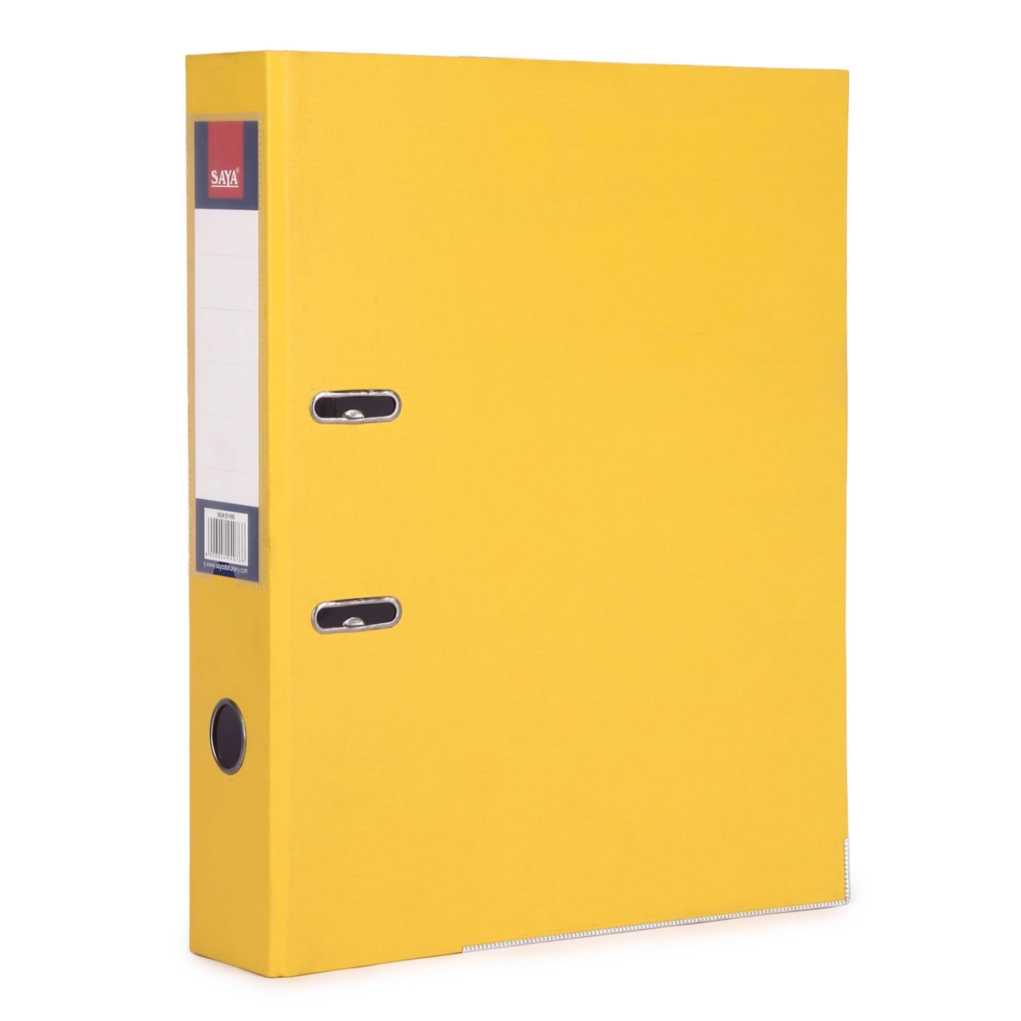 PVC Lever Arch Binder Box File - Lightweight Scratchproof with 600 Sheet Capacity - A4 Legal F/S Size Document Organizer for Office School and Home Use (OPQ G Yellow Color)