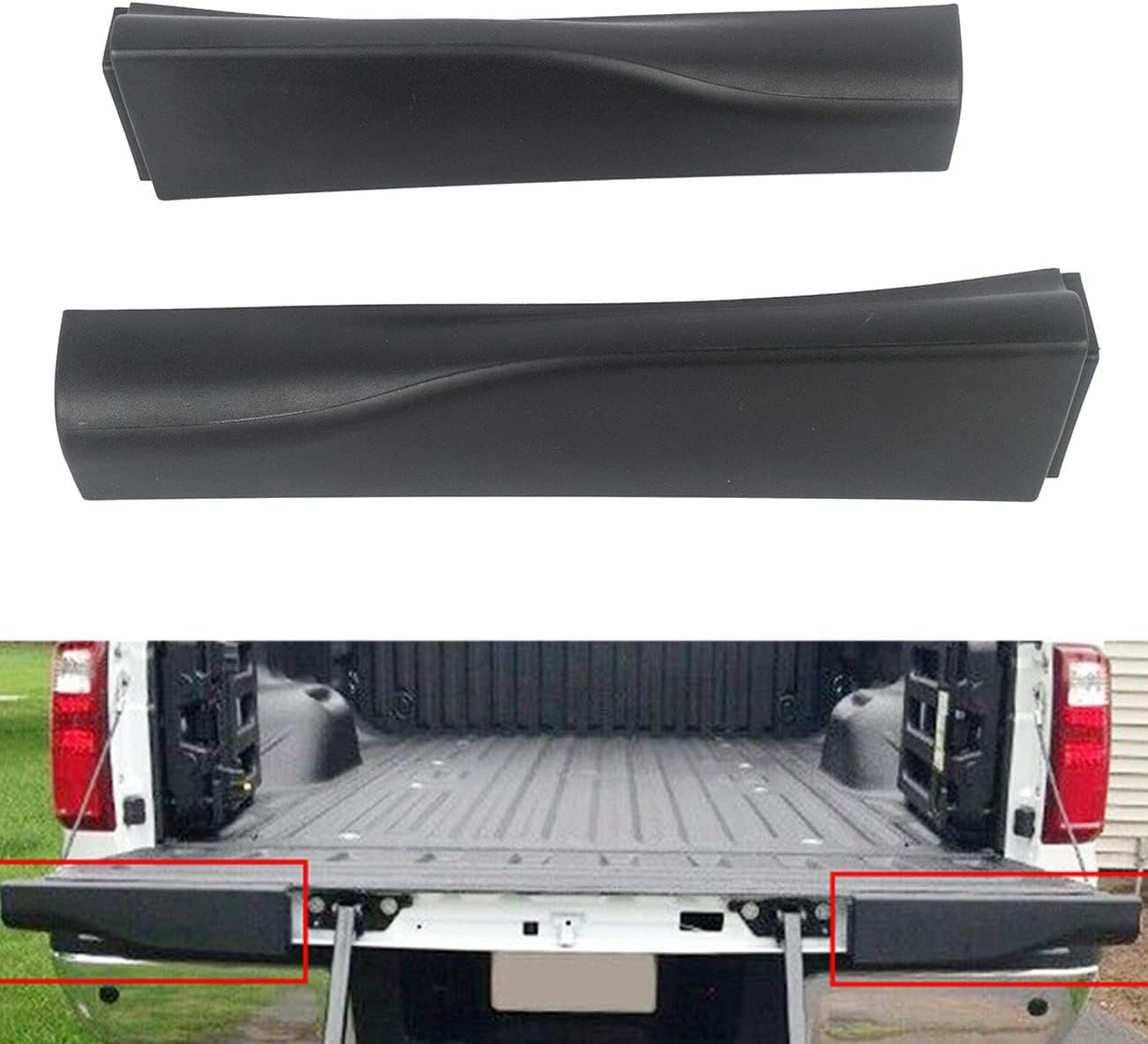 KARPAL Tailgate Cover Flexible Flex Step Tailgate Cap Mad Molding Trim Fit for 2008-2016 Ford F250 F350 F450 F550 Super Duty