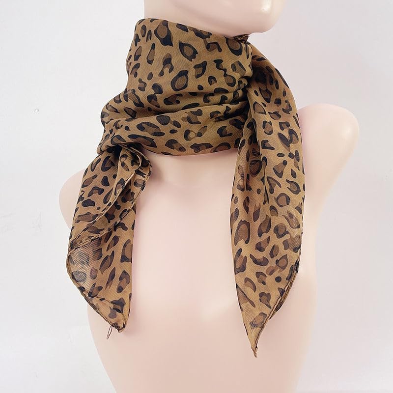 Chiffon Sheer Neck Scarf - Vintage Handkerchief Square Scarf Lightweight Bandana Halloween Costume Accessory3