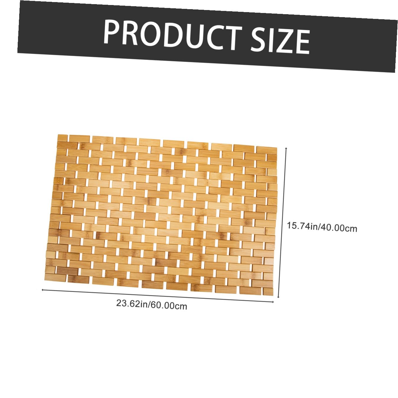 BESPORTBLE Bambusmatte rutschfeste Fußmatte 40x60cm Verschleißfestes Bambusgewebe Naturstil Blockdesign Anti Rutsch Badezimmer und Eingangsbereichsmatte