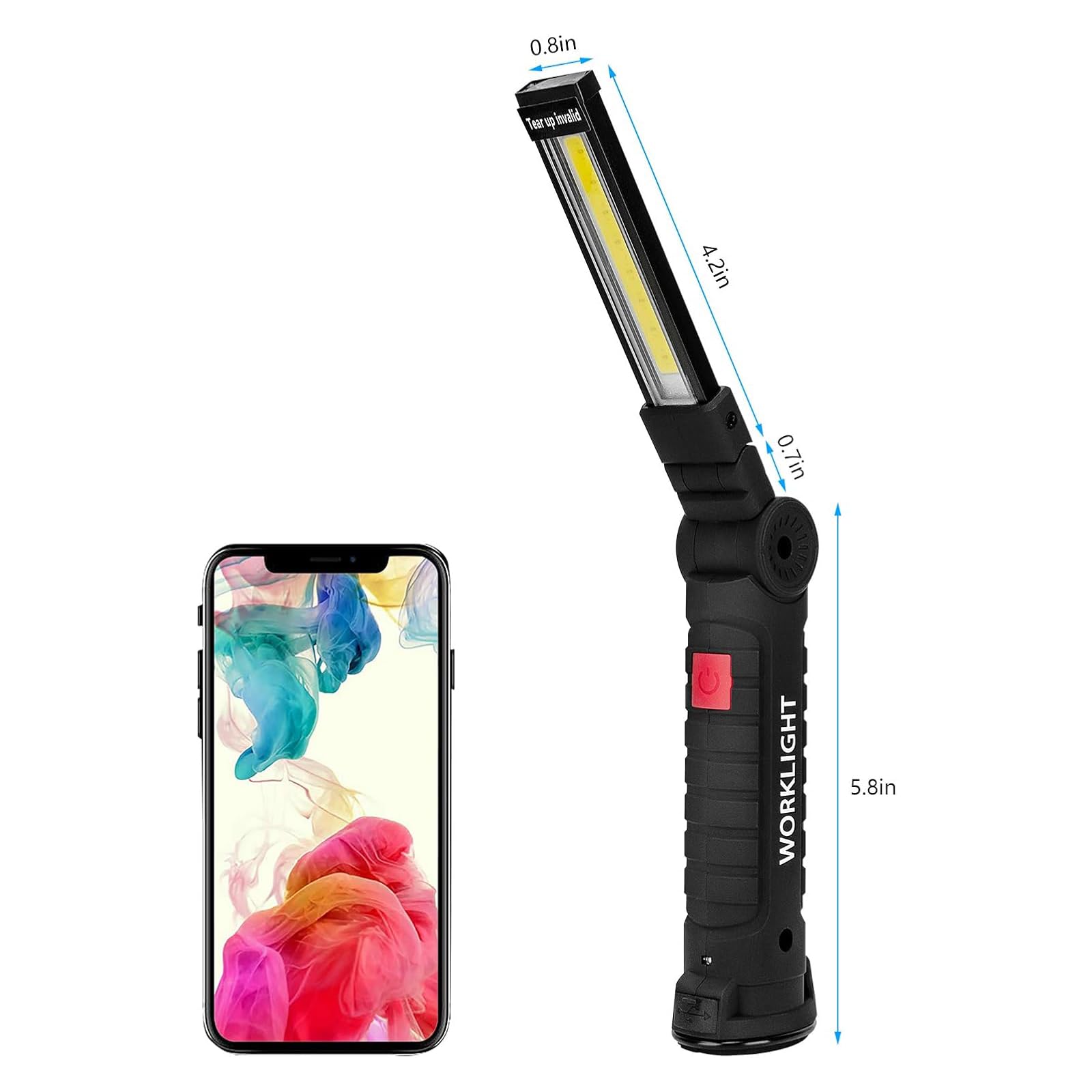 Gerbala Cadeaux D'outils pour Les Hommes, Lot de 2 Lampes de Travail à LED Rechargeables avec Base Magnétique, Rotation à 360 °, éclairage Polyvalent pour les Réparations, à L'extérieur