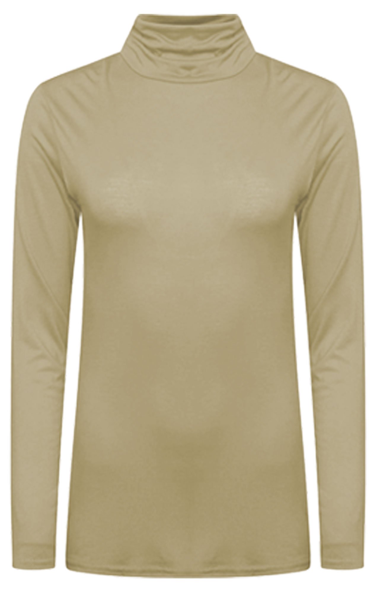 Candid Styles Women's Stone Polo Roll Neck Long Sleeve Turtle Neck Plain Jumper Top 8 26, Xxl 20-22 Plus Size, …