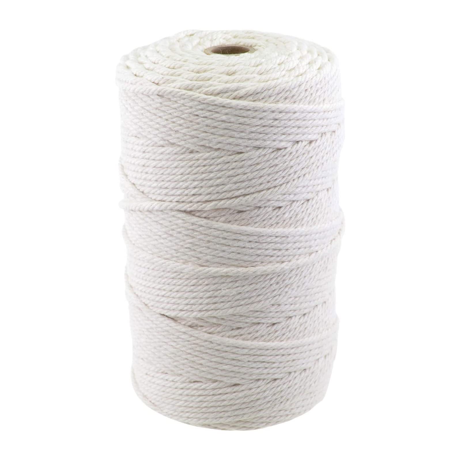 YORKING Macrame Cord 3mmx200m Butchers Cooking String Twine Natural Cotton Kitchen Butchers Threads for Tying Meat Making Sausage DIY Knitting Crafts Beige