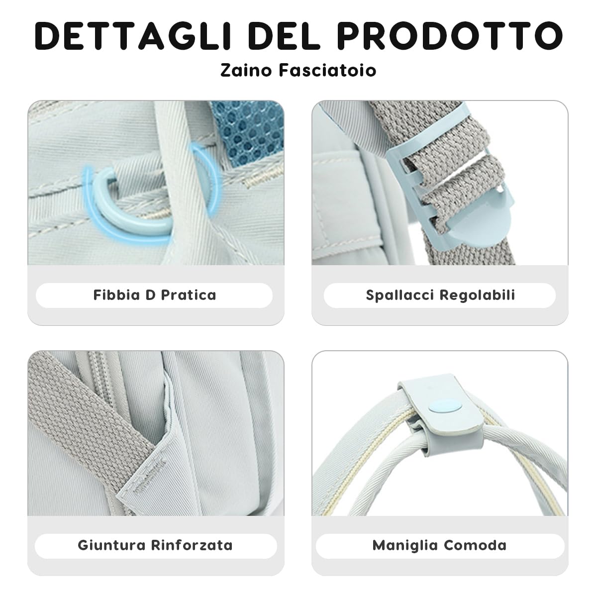SONARIN Multifunzionale Grande Capacità Zaino Fasciatoio,Multi-Tasche Impermeabile Borsa per Pannolini Zaino Mamma Borsa Fasciatoio da Viaggio con 2 Tasche Termiche & Porta USB(Bianco Grigiastro)