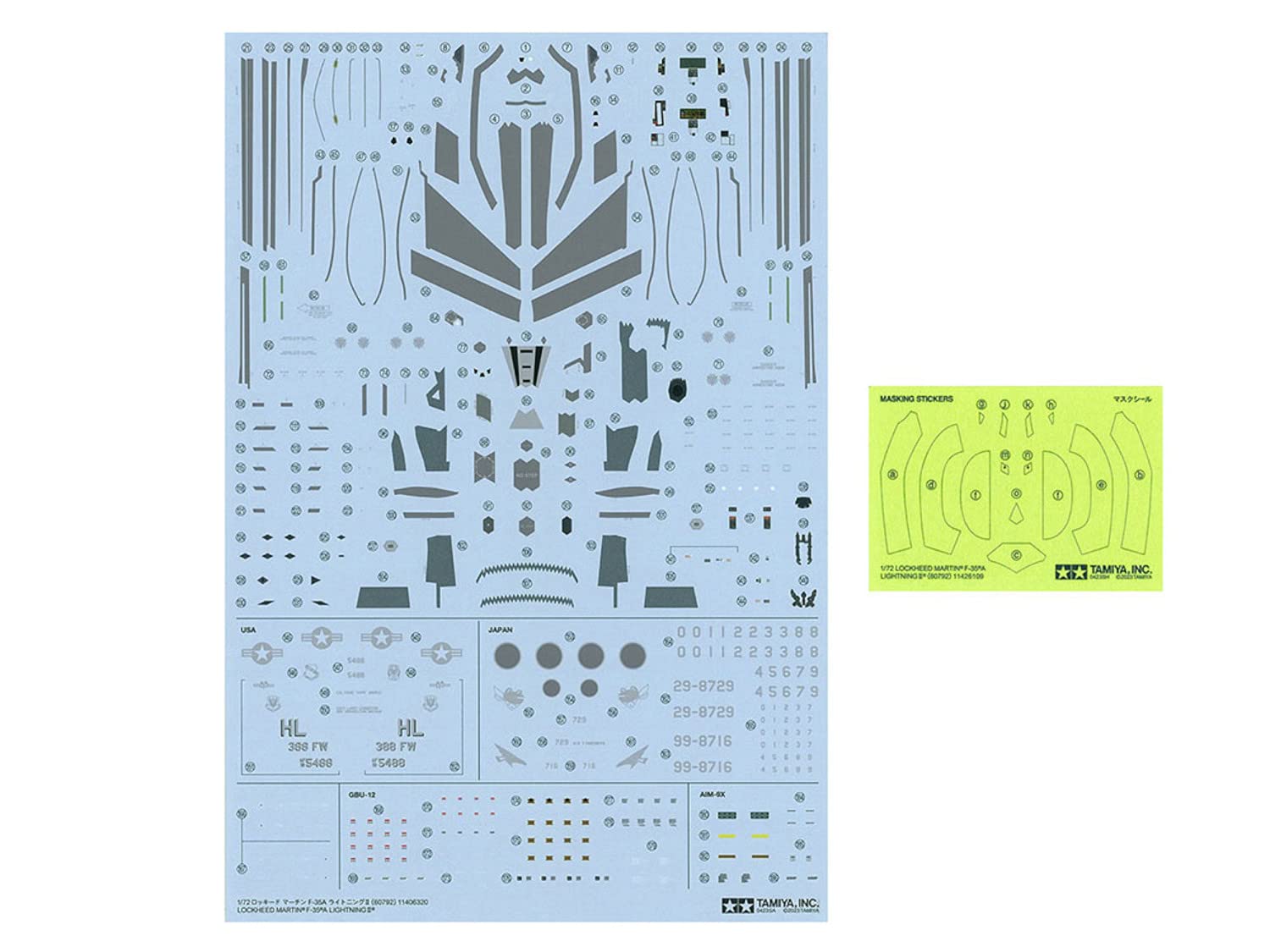 Tamiya 60792 1:72 F-35A Lightning II - originalgetreue Nachbildung, Plastik Bausatz, Basteln, Modellbausatz, Zusammenbauen, unlackiert, Mehrfarbig