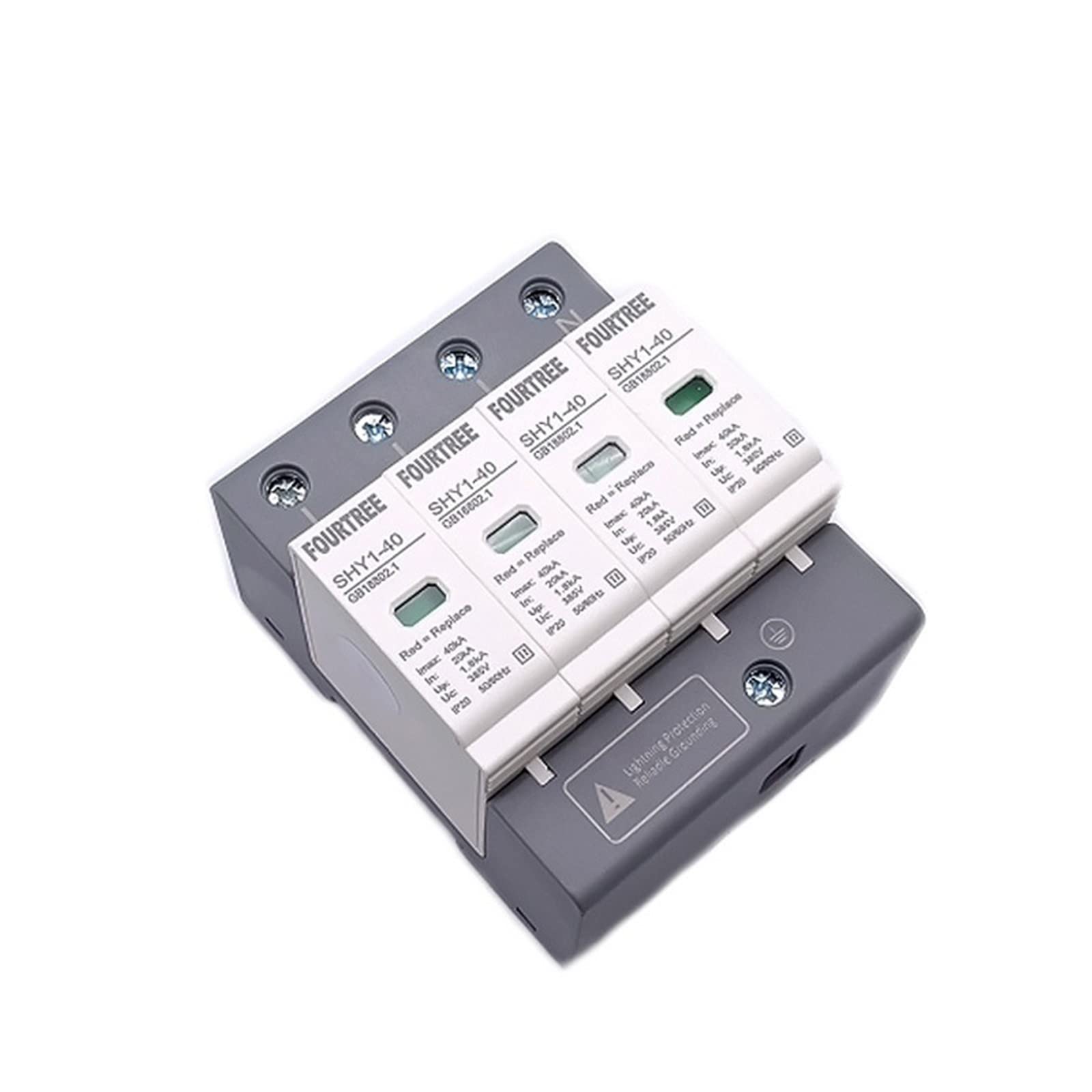 Scaricatore Di Sovratensione 2P 40KA 220V Per Impianti Elettrici - Protezione Da Fulmini E Picchi Di Tensione Con Modulo Antincendio In PC - Montaggio Su Guida DIN - 2