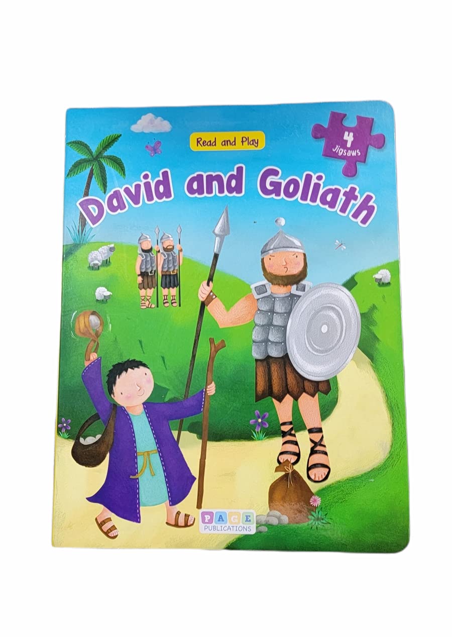 Read and Play David and Goliath Board Book w/ 4 Jigsaw Puzzles