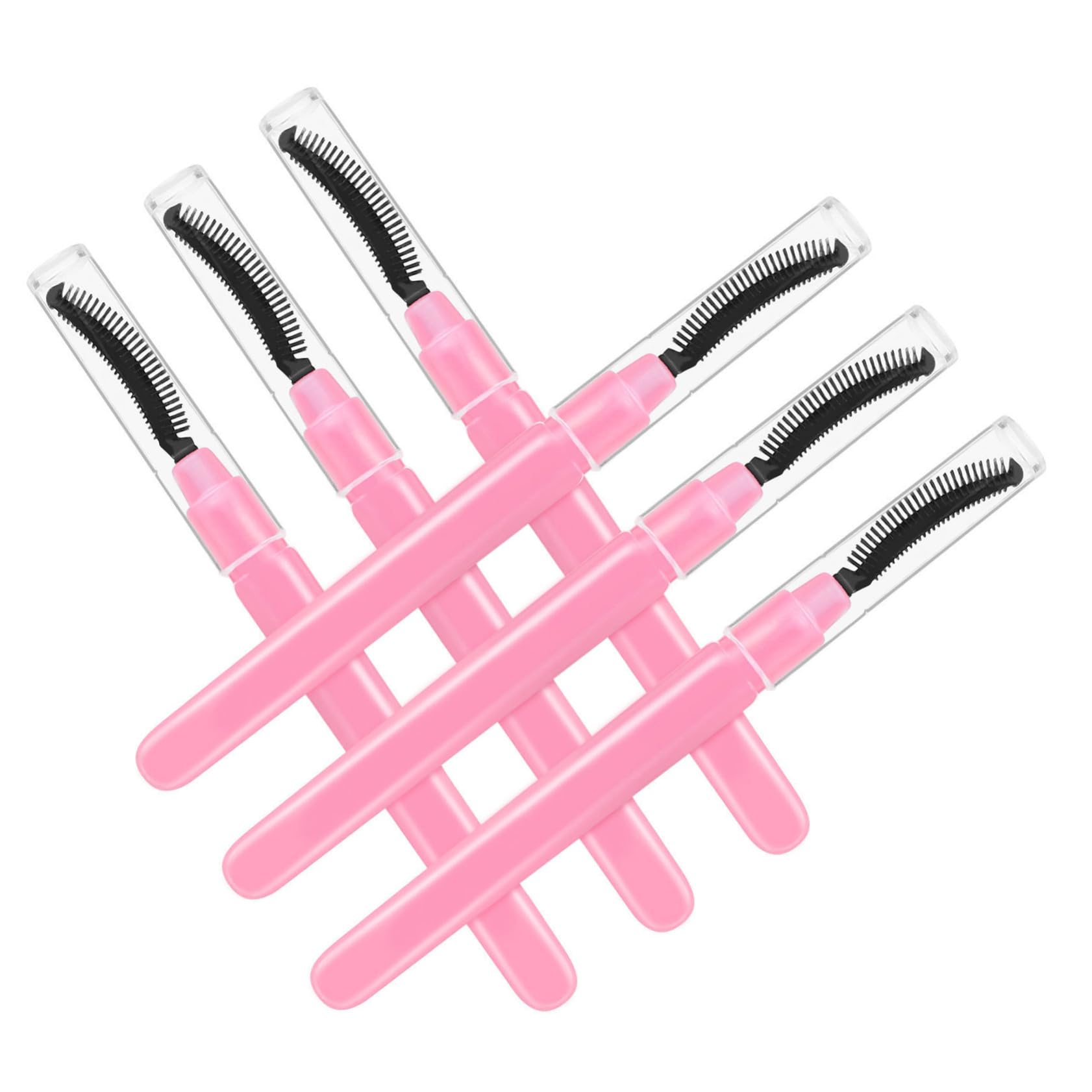 TOVINANNA 6pc Silicone Lash Brush Set Eyelash Applicators Comb Brow Brush for Travel Home