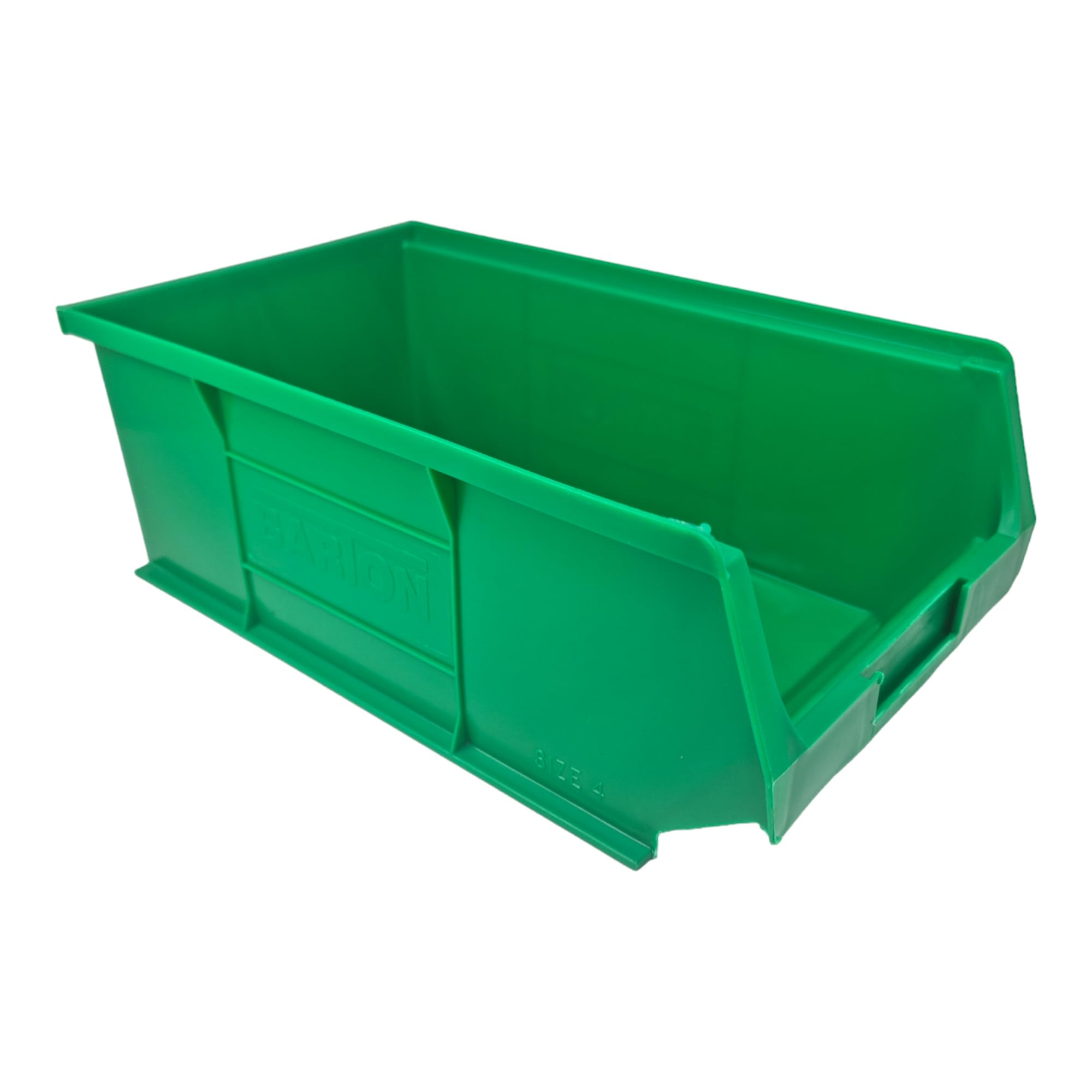 Green Storage Lin Bins | Tool Organiser Bin | Stackable Boxes for Garage | Wall Hanging Box | DIY Storage | Plastic Drawers (Large-350x205x132mm) (5 Bins)