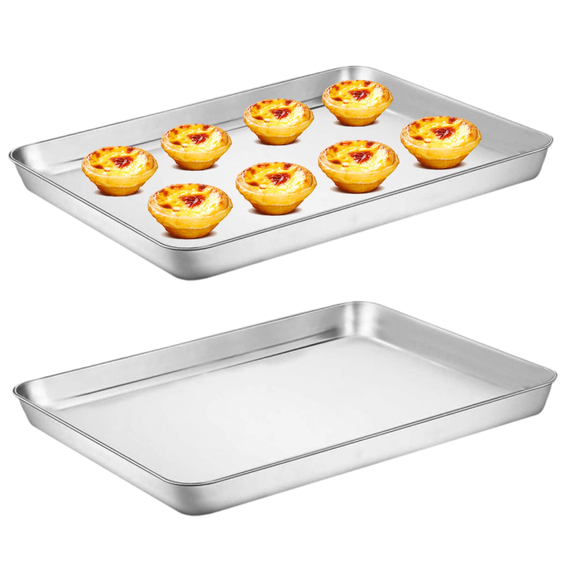 Bandeja para hornear de acero inoxidable de 17x12 pulgadas en pack de 2 unidades para su cocina