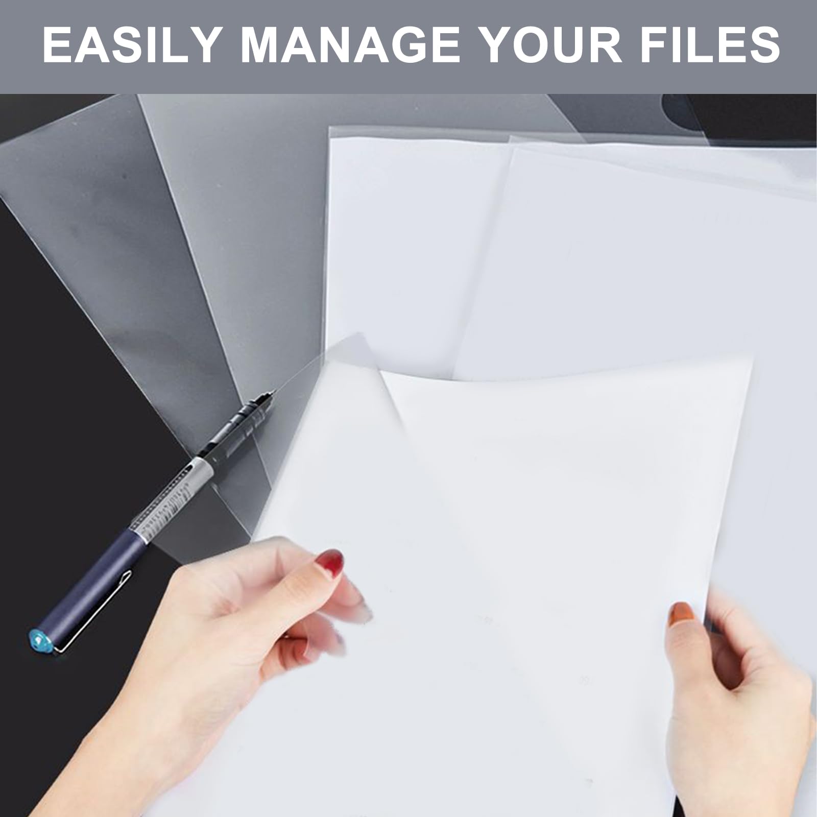 30 Packs Plastic Wallets A4, Clear Plastic Folders A4 for Document Storage Durable 220 Micron Thickness - Image 4