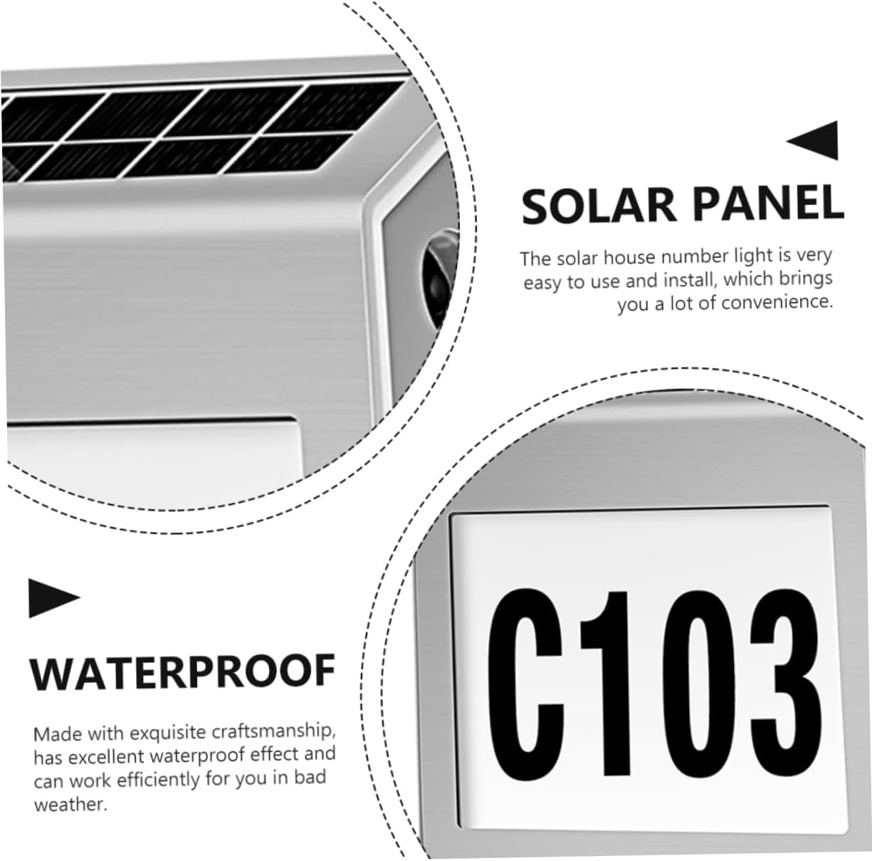 DOITOOL 1set Solar Doorplate Light Led Address Sign Energy Saving Solar Charging for Outdoor Use Design for Enhanced Visibility at Night