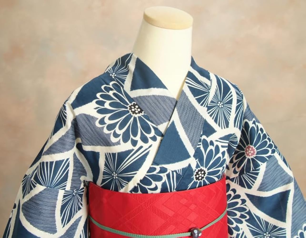 浴衣 ゆかた 綿絽生地使用 凪ブランド 水色 花唐草 夏にピッタリ 綿