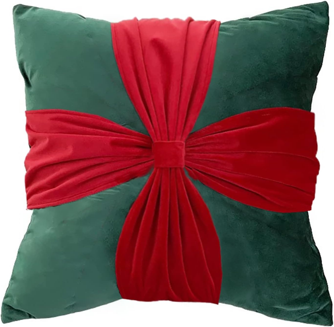 The Purple Tree Christmas Bow Cushion (Pack of 1, 16x16 inch), Throw Pillow Cushion for Christmas, Christmas Decoration, Christmas Gift, Xmas Cushion