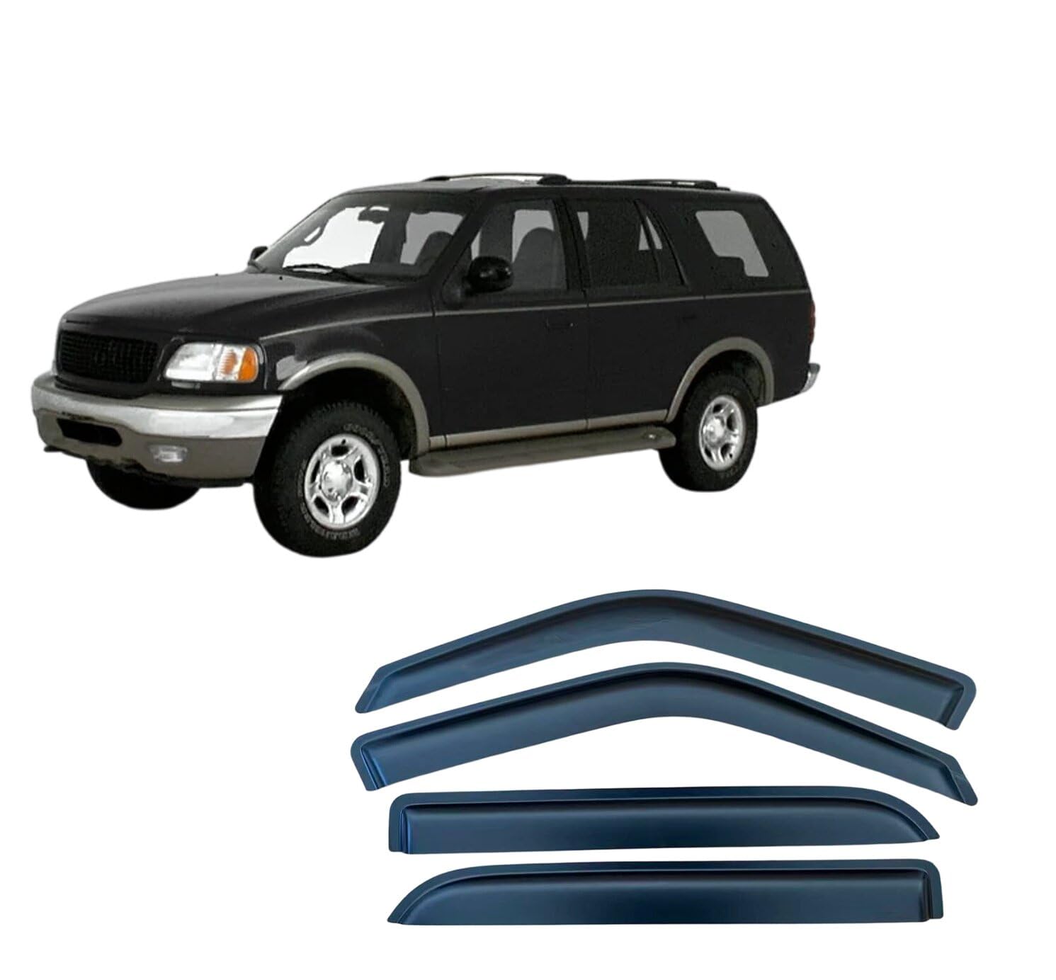 Acwyahso Rain Guards Wind Deflectors for FORD EXPEDITION 1998-2017, 4Pcs Vent Visors, Allows Fresh Air & Keeps Rain Out, No-Drill Install