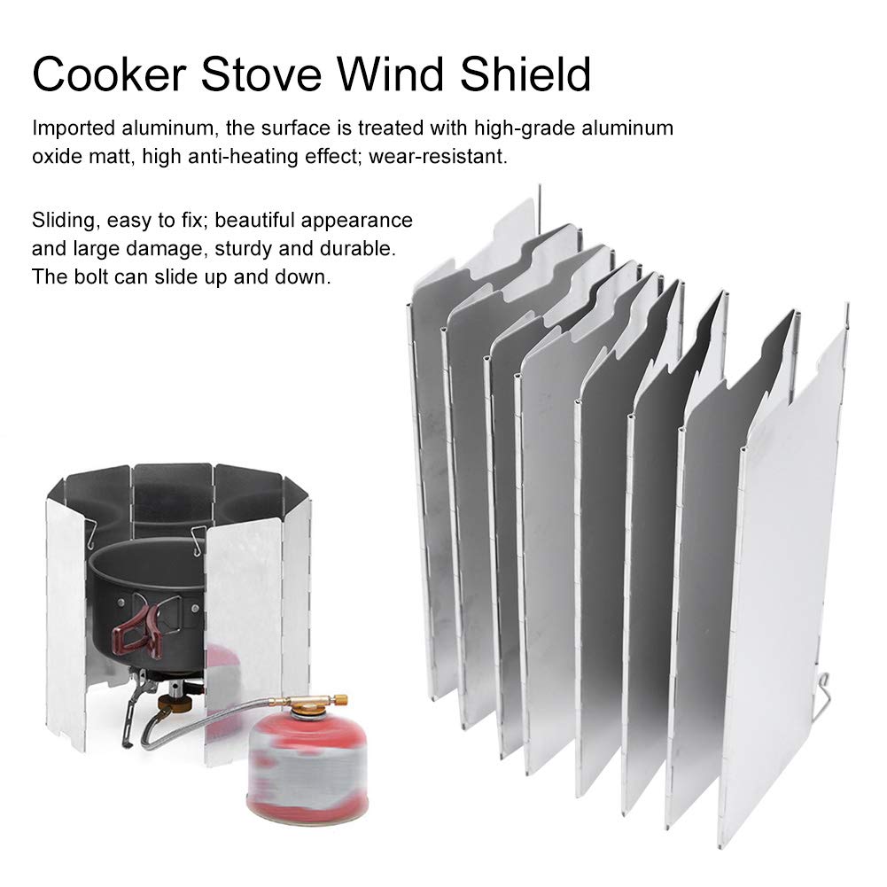 UPKOCH Windschutz Für Gaskocher - Faltbarer Aluminium Windschutz Für Camping & Grillen